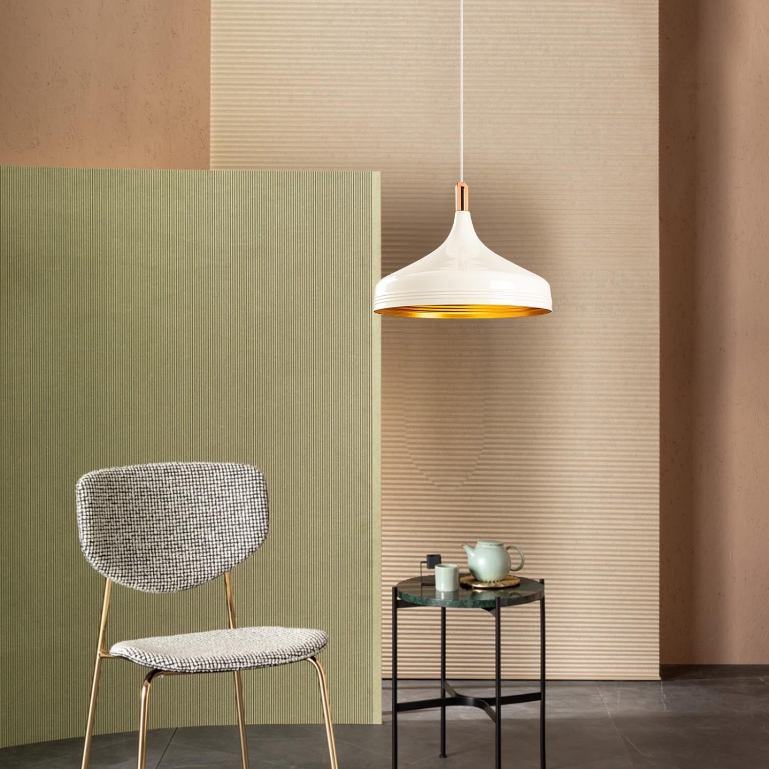 Sağlam - 3723 in Weiss Gold Kupfer präsentiert im Onlineshop von KAQTU Design AG. Pendelleuchte ist von Opviq