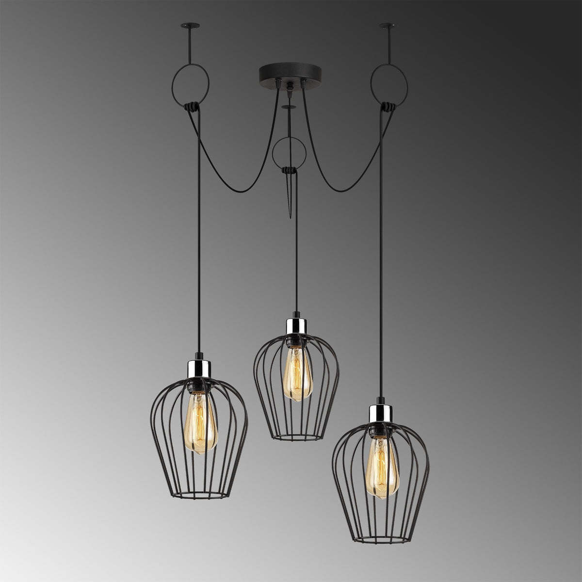 Tel Pendellampe - Schwarz in Schwarz präsentiert im Onlineshop von KAQTU Design AG. Pendelleuchte ist von Opviq
