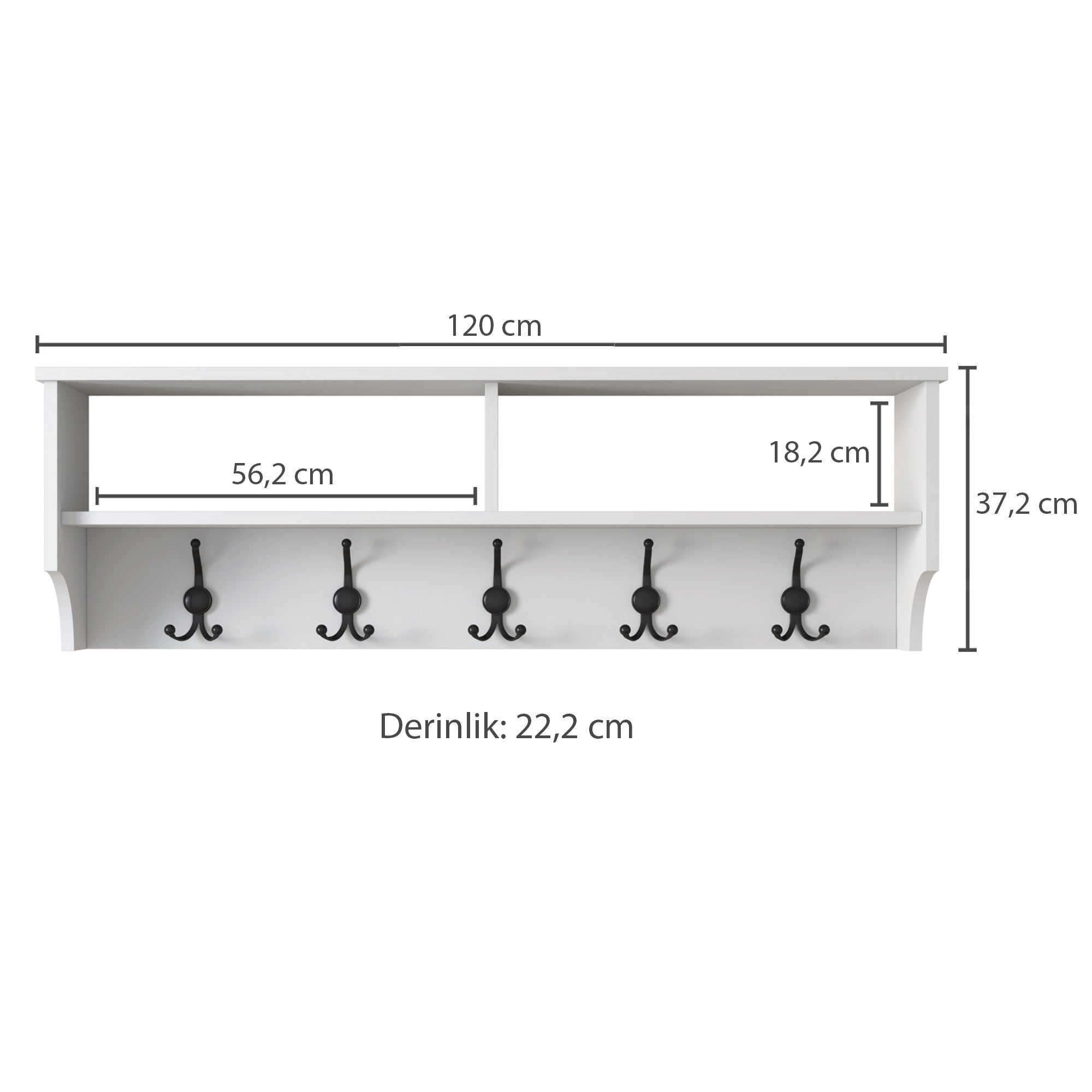 P2 - 439 in Weiss präsentiert im Onlineshop von KAQTU Design AG. Garderobe ist von Hanah Home