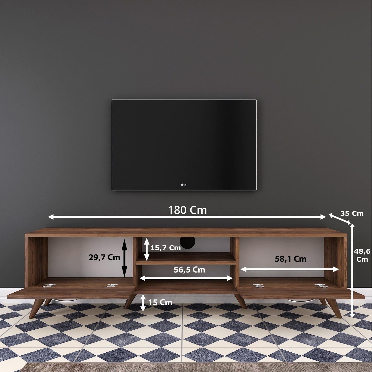 A9 - 221 in Walnuss präsentiert im Onlineshop von KAQTU Design AG. Sideboard ist von Hanah Home