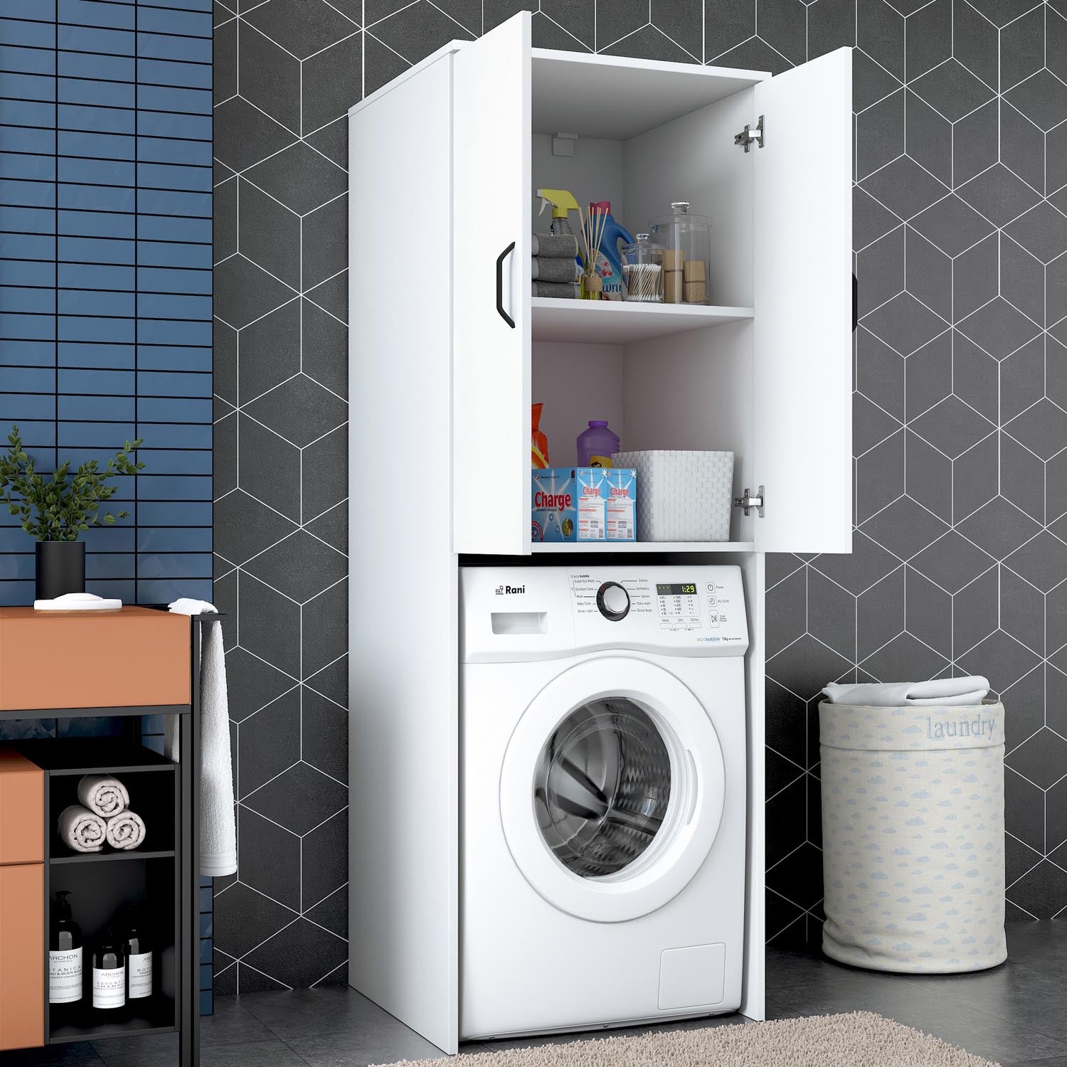 KD110 - 3192 in Weiss präsentiert im Onlineshop von KAQTU Design AG. Standregal ist von Hanah Home