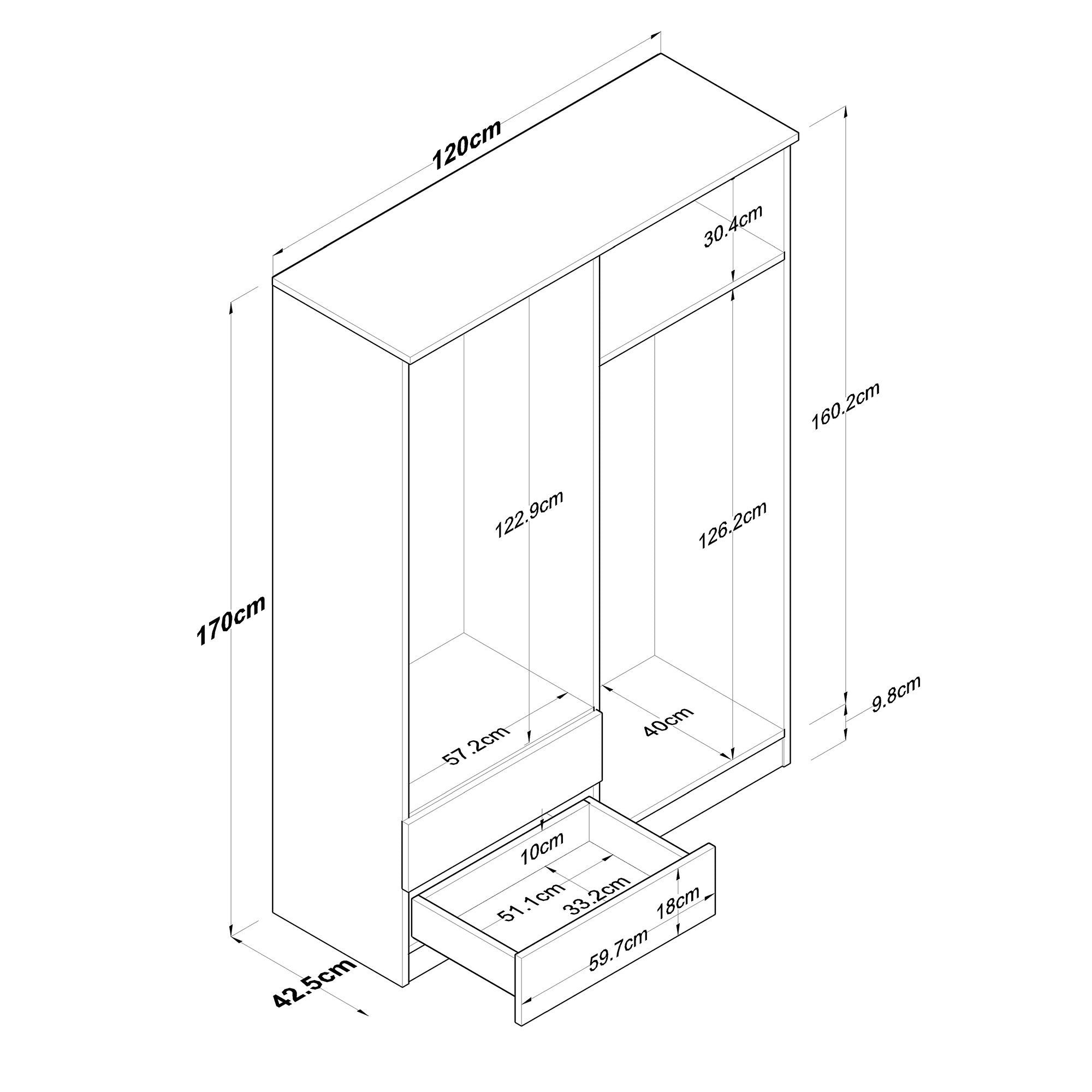 BA108 - 2067 in Walnuss Weiss präsentiert im Onlineshop von KAQTU Design AG. Garderobe ist von Hanah Home
