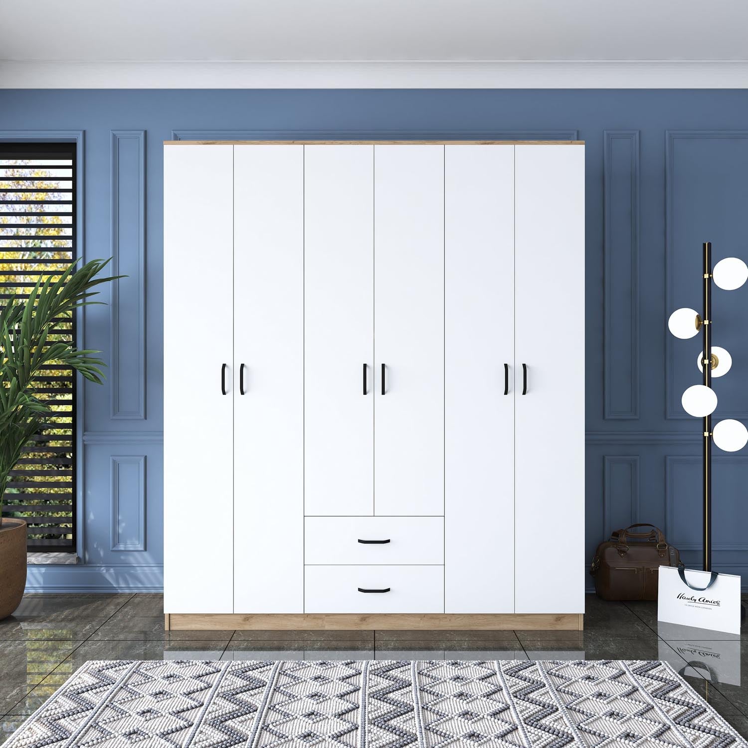 BA113 - 2337 in Walnuss Weiss präsentiert im Onlineshop von KAQTU Design AG. Garderobe ist von Hanah Home