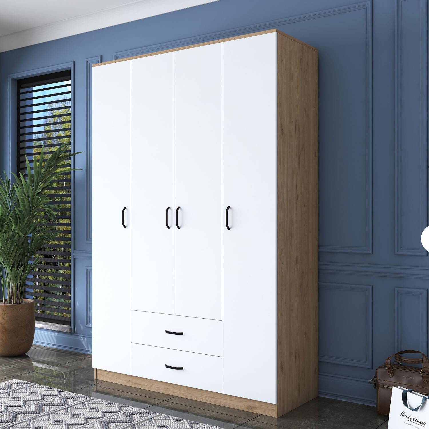 BA112 - 2331 in Walnuss Weiss präsentiert im Onlineshop von KAQTU Design AG. Garderobe ist von Hanah Home