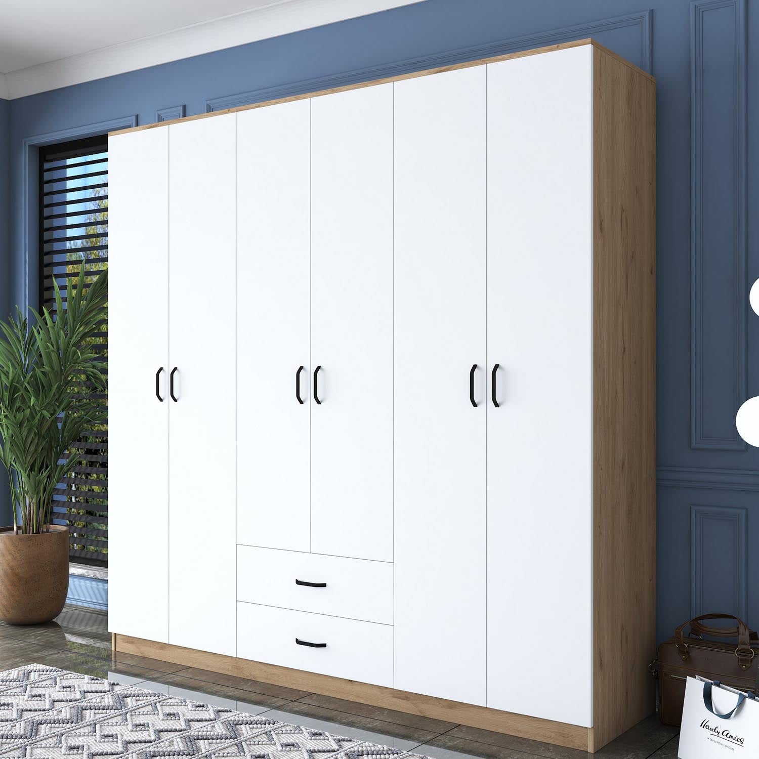 BA111 - 2324 in Walnuss Weiss präsentiert im Onlineshop von KAQTU Design AG. Garderobe ist von Hanah Home