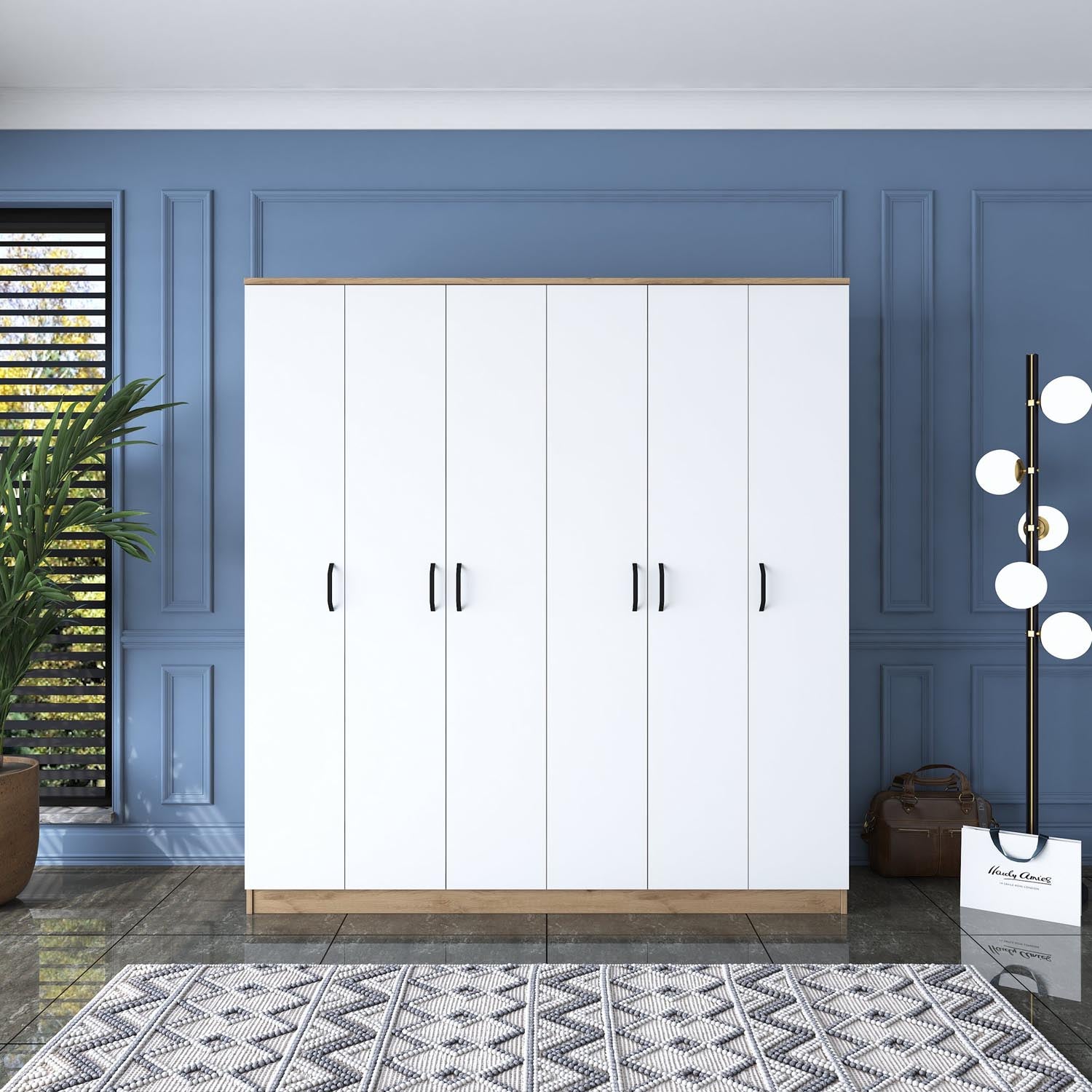 BA114 - 2274 in Walnuss Weiss präsentiert im Onlineshop von KAQTU Design AG. Garderobe ist von Hanah Home