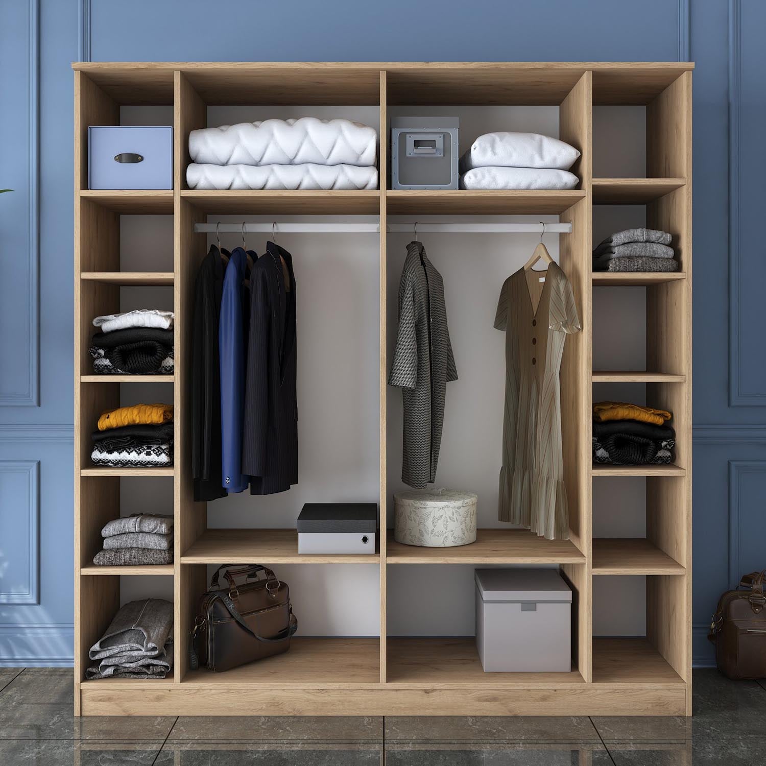 BA114 - 2274 in Walnuss Weiss präsentiert im Onlineshop von KAQTU Design AG. Garderobe ist von Hanah Home
