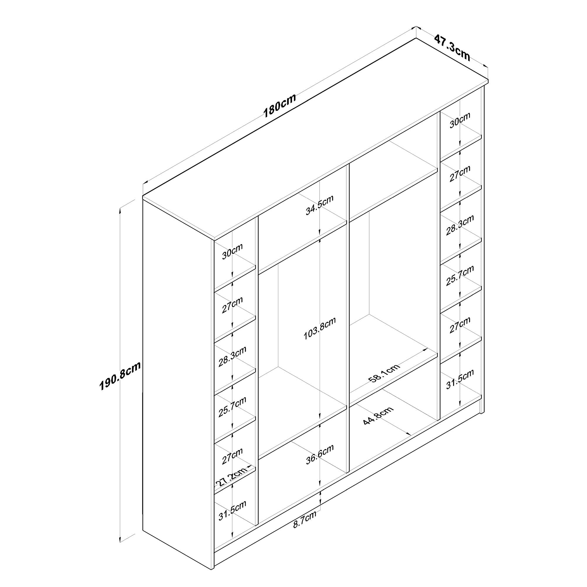 BA114 - 2274 in Walnuss Weiss präsentiert im Onlineshop von KAQTU Design AG. Garderobe ist von Hanah Home