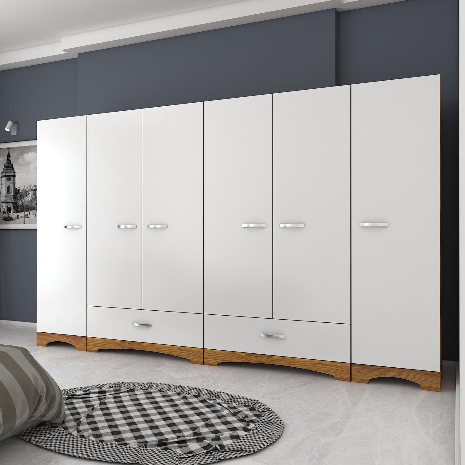 F4 - 524 in Weisser Walnuss präsentiert im Onlineshop von KAQTU Design AG. Garderobe ist von Hanah Home