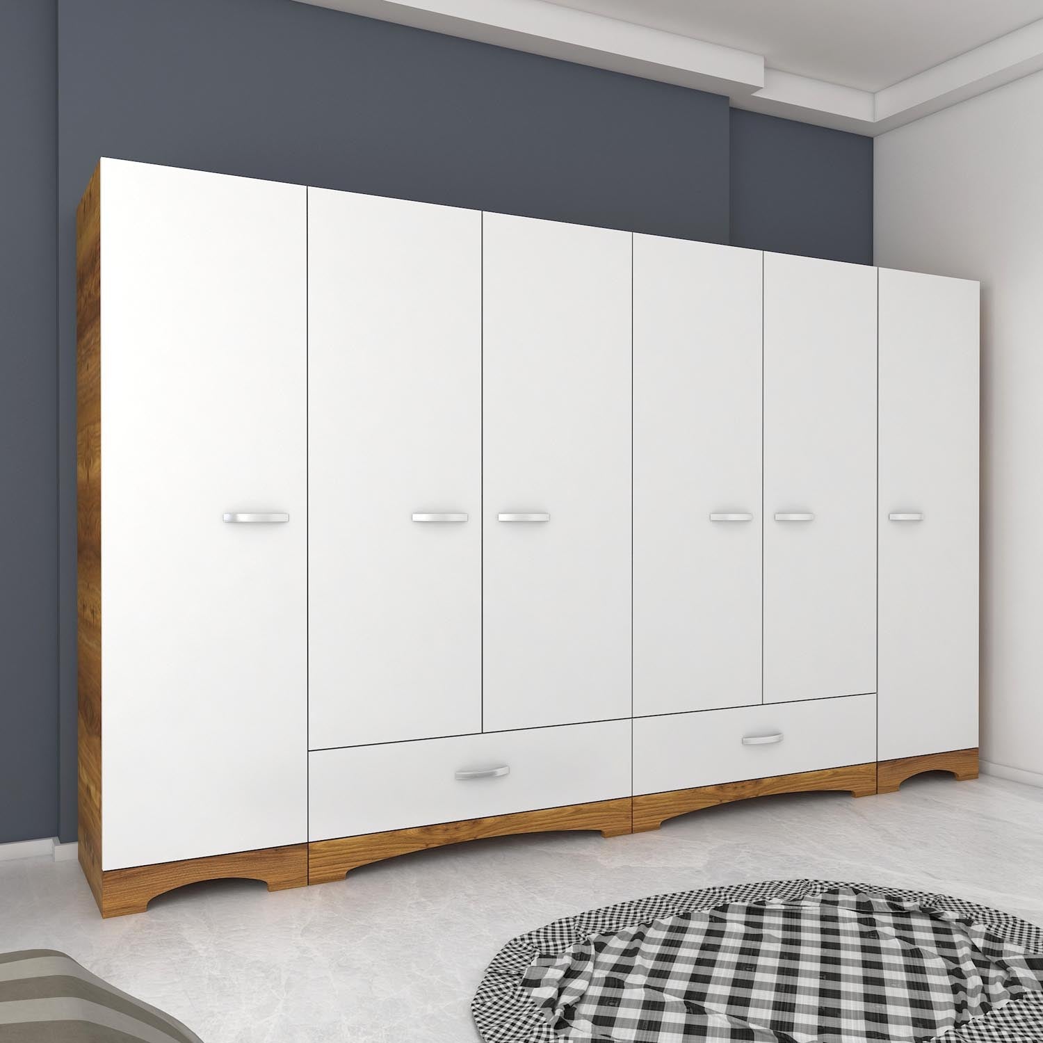 F4 - 524 in Weisser Walnuss präsentiert im Onlineshop von KAQTU Design AG. Garderobe ist von Hanah Home