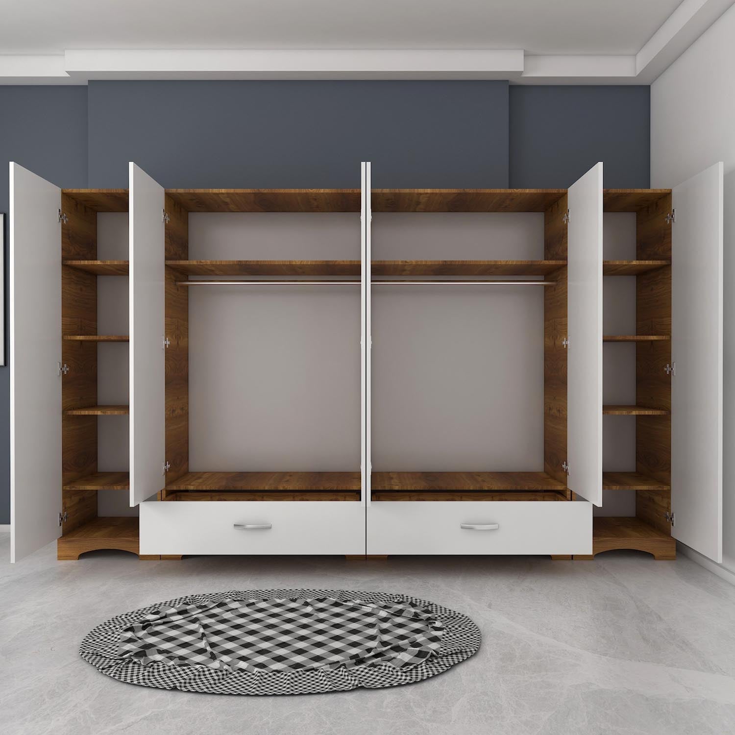 F4 - 524 in Weisser Walnuss präsentiert im Onlineshop von KAQTU Design AG. Garderobe ist von Hanah Home