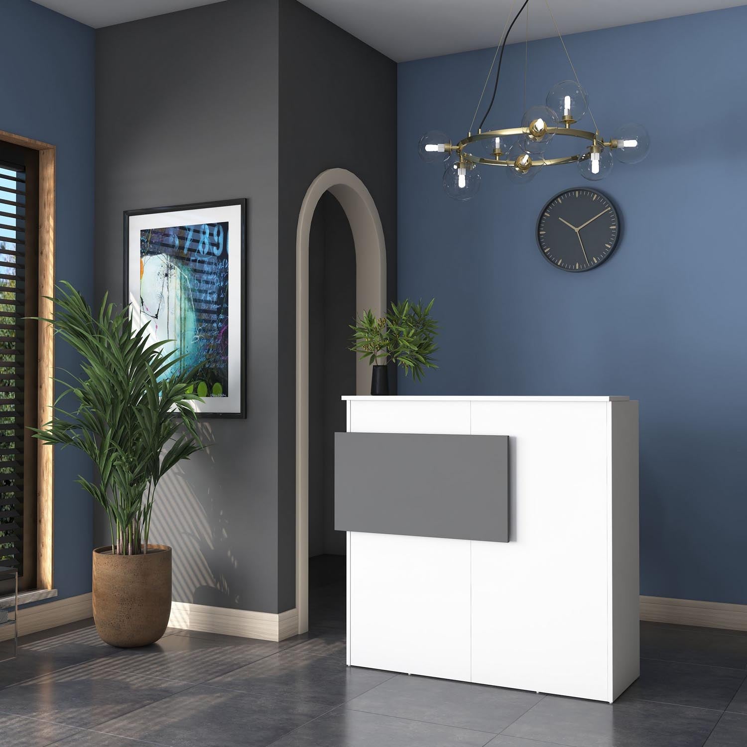 MA102 - 2929 in Weiss
 Anthrazit präsentiert im Onlineshop von KAQTU Design AG. Empfangsdesk ist von Hanah Home