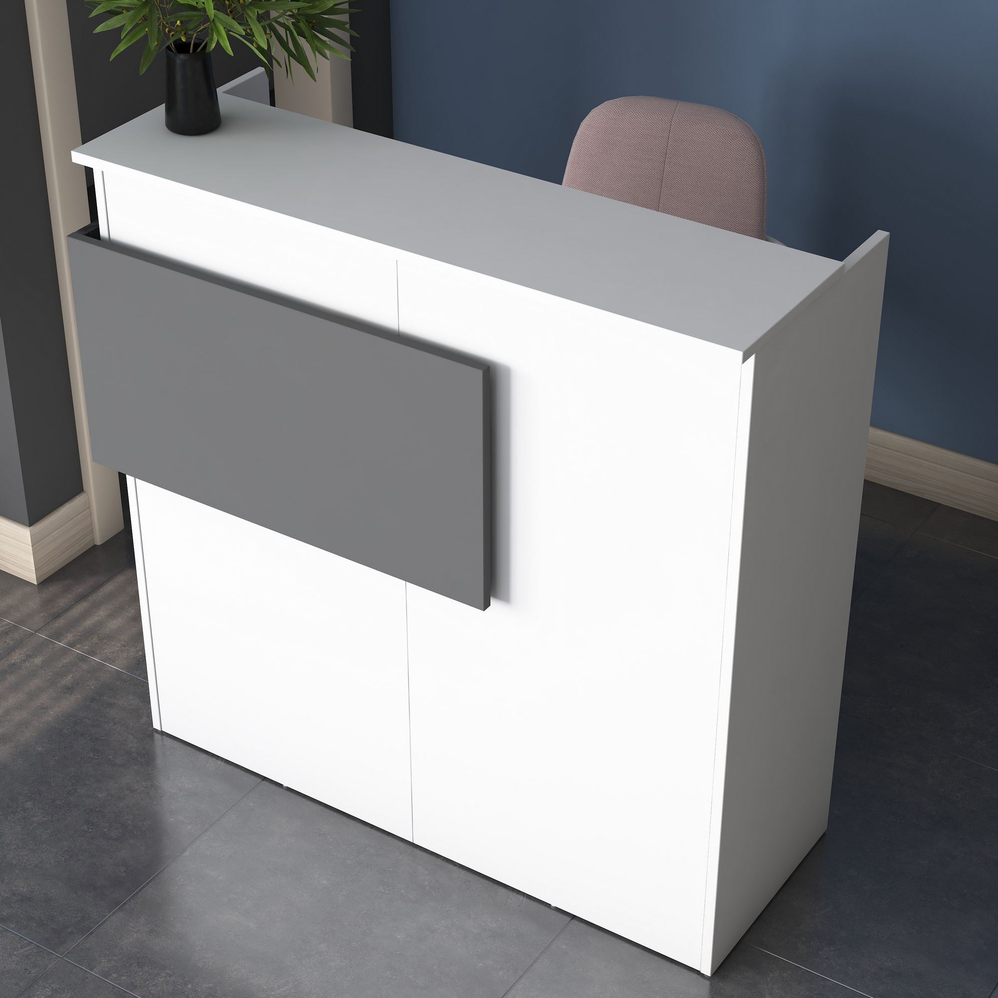 MA102 - 2929 in Weiss
 Anthrazit präsentiert im Onlineshop von KAQTU Design AG. Empfangsdesk ist von Hanah Home