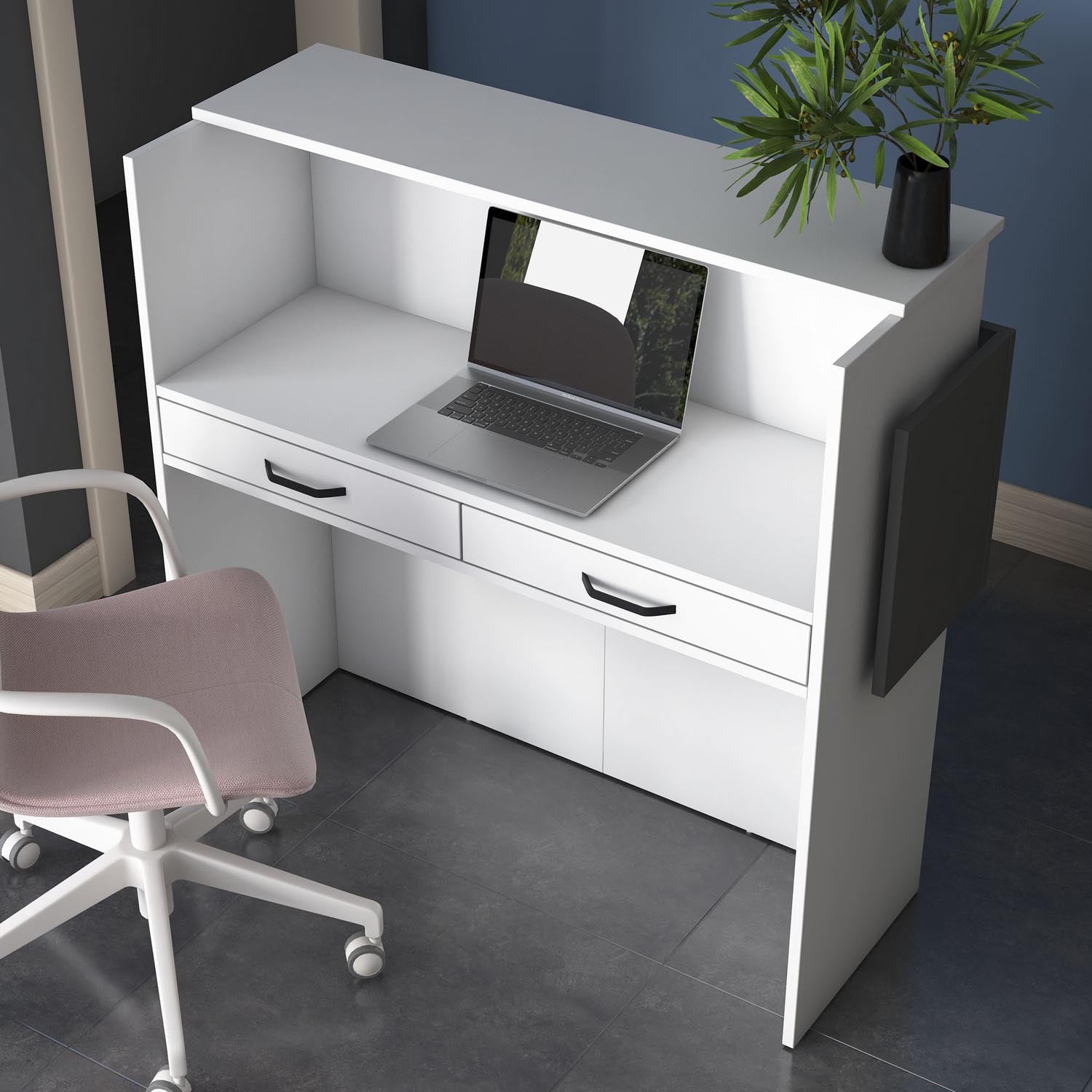 MA102 - 2929 in Weiss
 Anthrazit präsentiert im Onlineshop von KAQTU Design AG. Empfangsdesk ist von Hanah Home