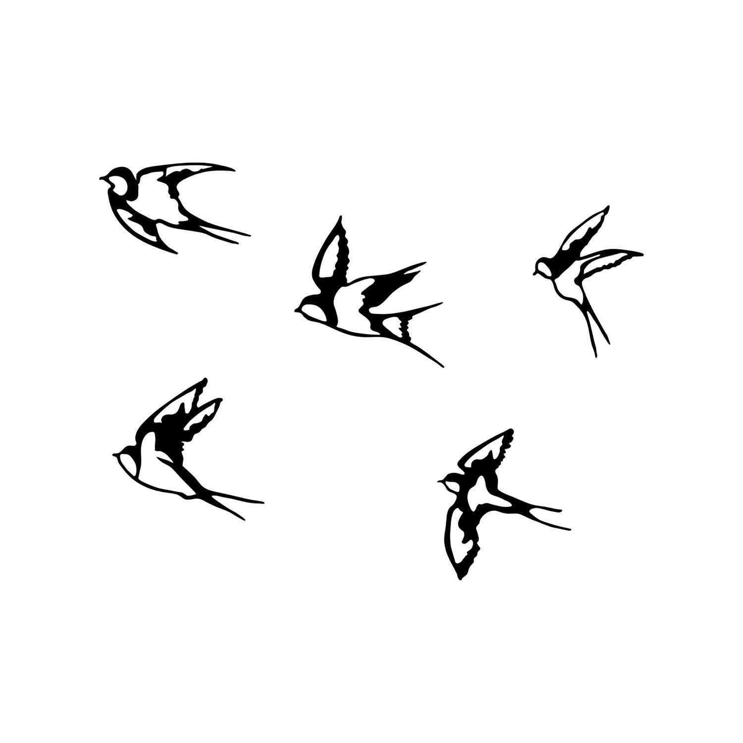 Swallows - 303 in Schwarz präsentiert im Onlineshop von KAQTU Design AG. Wanddeko ist von Wallity