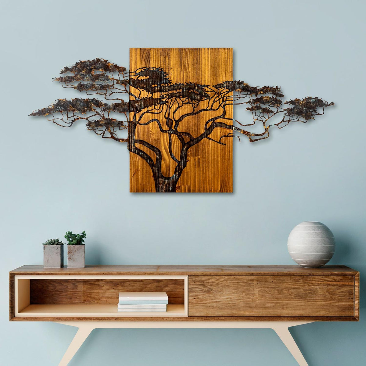 Acacia Tree Wanddeko - Mehrfarbig in Mehrfarbig präsentiert im Onlineshop von KAQTU Design AG. Wanddeko ist von Wallity
