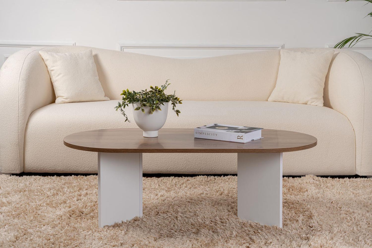 Sable Sofatisch - Walnuss Weiss in Walnuss Weiss präsentiert im Onlineshop von KAQTU Design AG. Couchtisch ist von Nordure