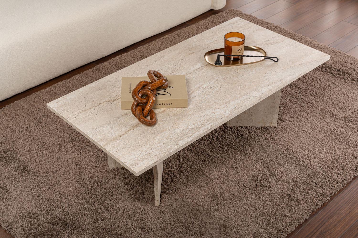 Sabin - Travertine in Travertin präsentiert im Onlineshop von KAQTU Design AG. Beistelltisch ist von Nordure