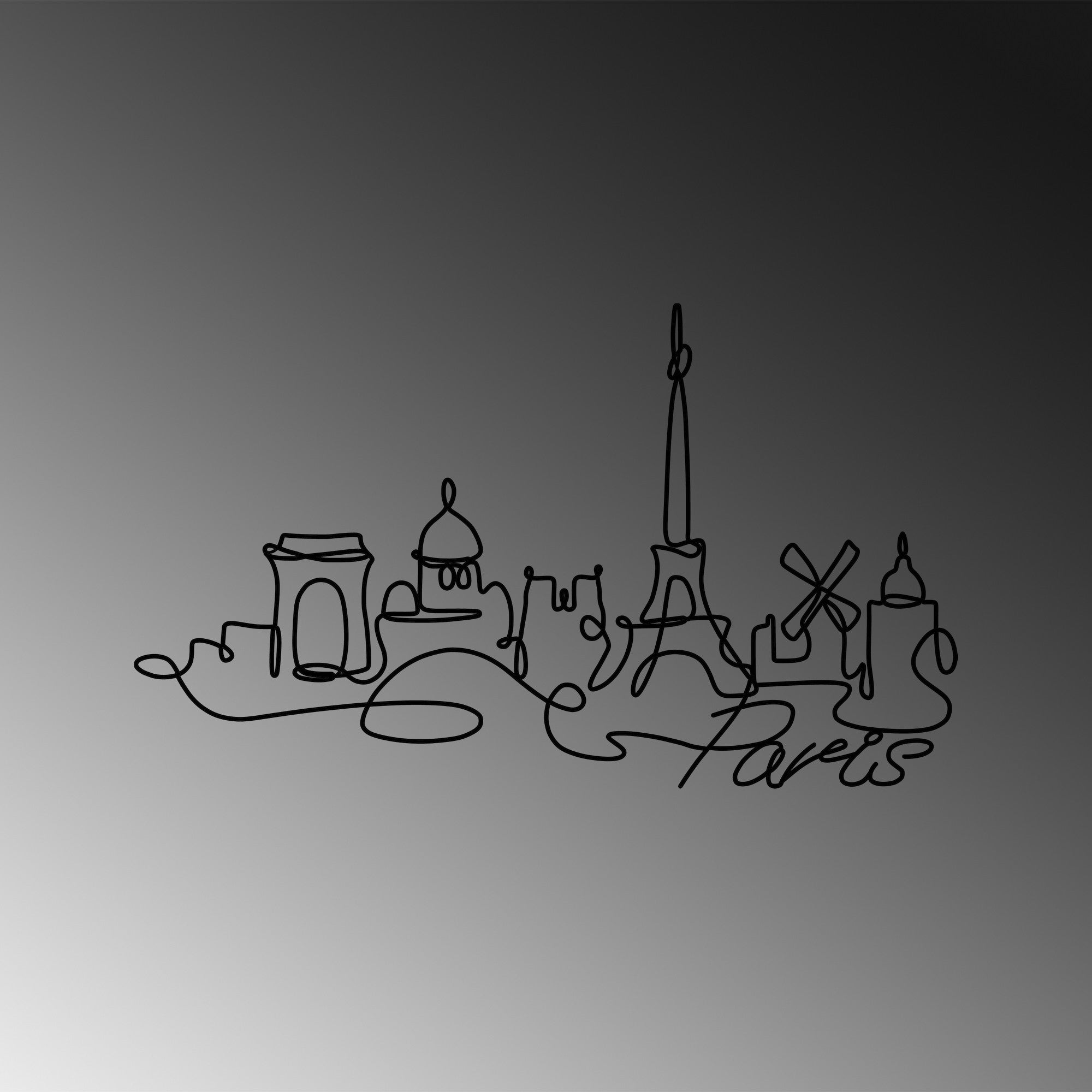 Paris in Schwarz präsentiert im Onlineshop von KAQTU Design AG. Wanddeko ist von Wallity