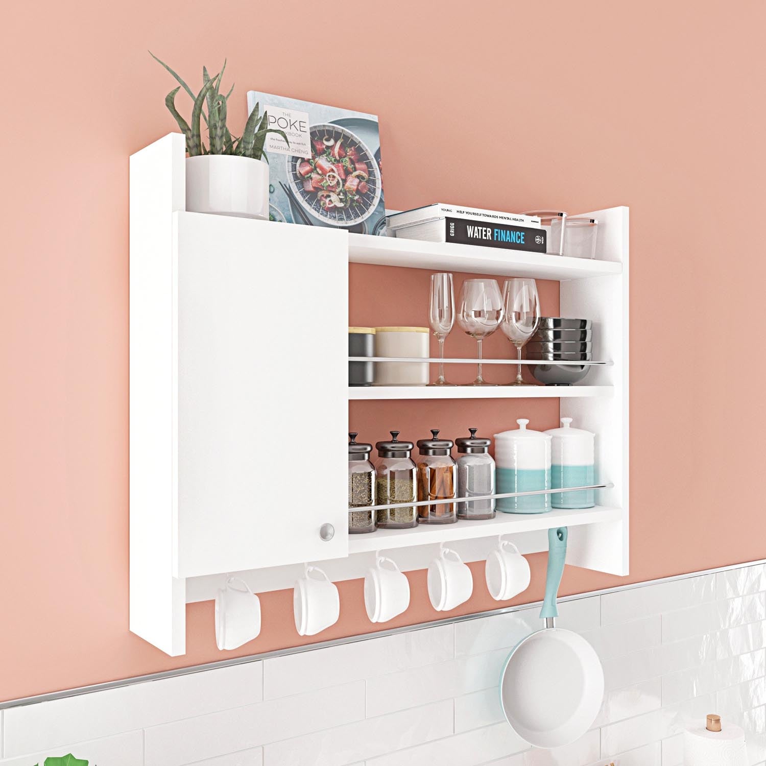 Knerr - White in Weiss präsentiert im Onlineshop von KAQTU Design AG. Wandregal ist von Hanah Home