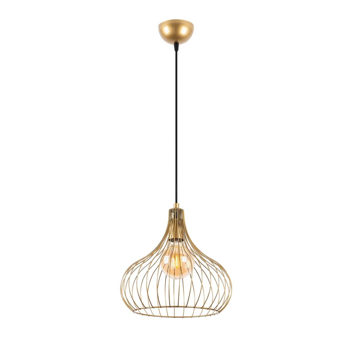 Teldamla Pendellampe - Glänzendes Gold in Glänzendes Gold präsentiert im Onlineshop von KAQTU Design AG. Pendelleuchte ist von Opviq