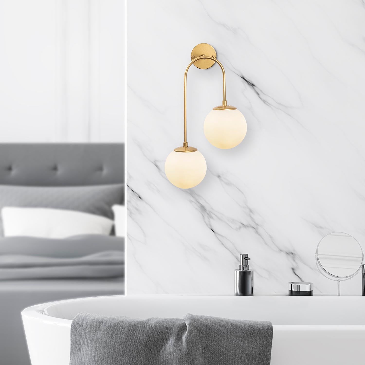 Jewel - 10585 in Glänzendes Gold präsentiert im Onlineshop von KAQTU Design AG. Wandleuchte ist von Opviq