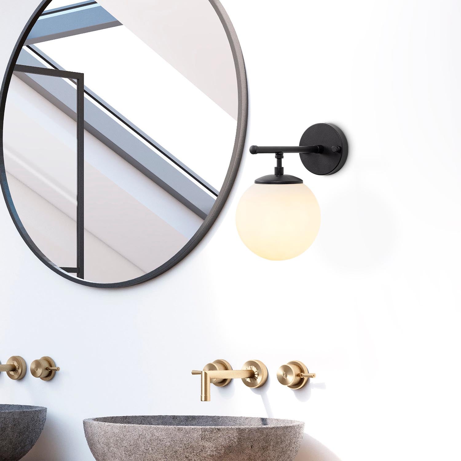 Roe - 10715 in Schwarz
 Creme präsentiert im Onlineshop von KAQTU Design AG. Wandleuchte ist von Opviq