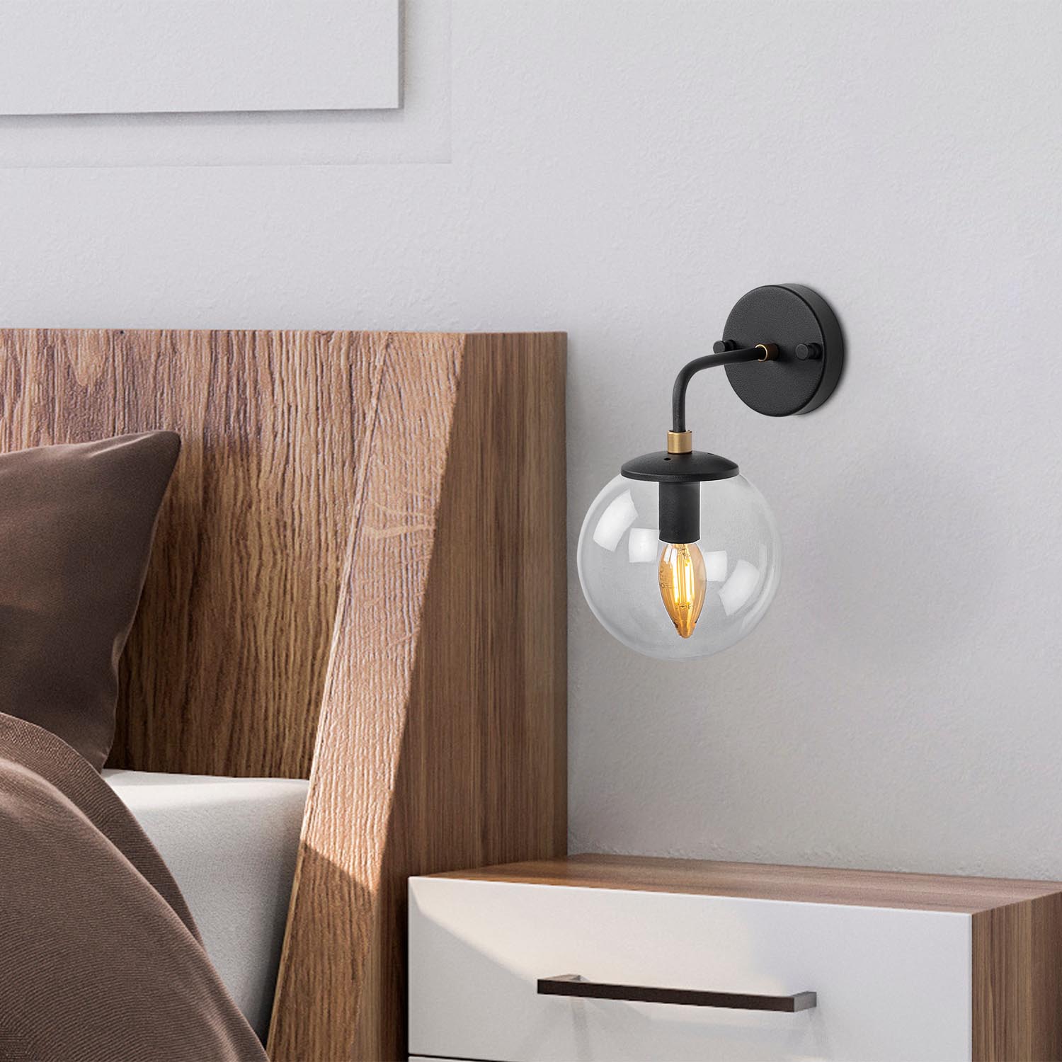 Horn - 12218 in Schwarz Gold präsentiert im Onlineshop von KAQTU Design AG. Wandleuchte ist von Opviq
