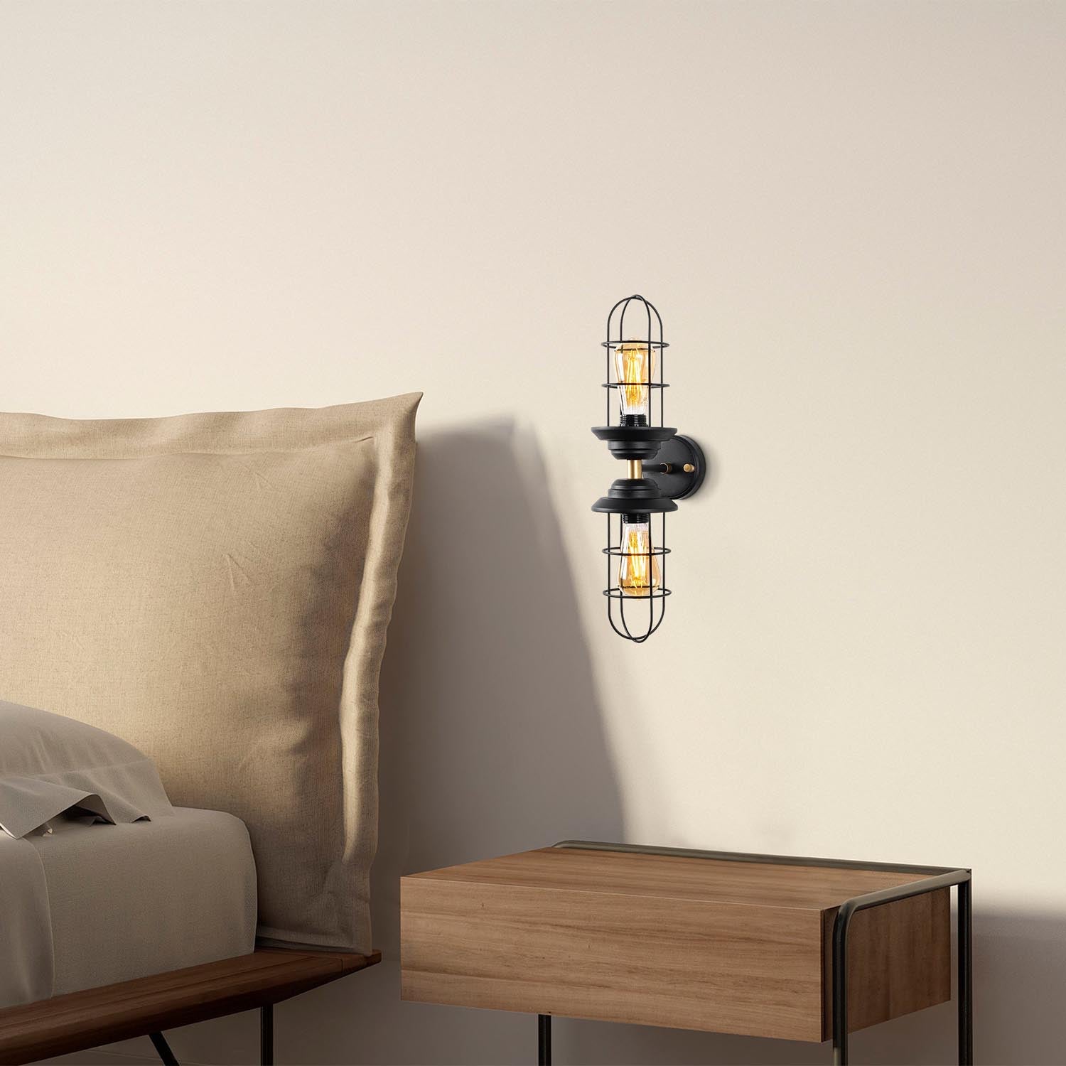 Mahoni - 13207 in Schwarz Gold präsentiert im Onlineshop von KAQTU Design AG. Wandleuchte ist von Opviq