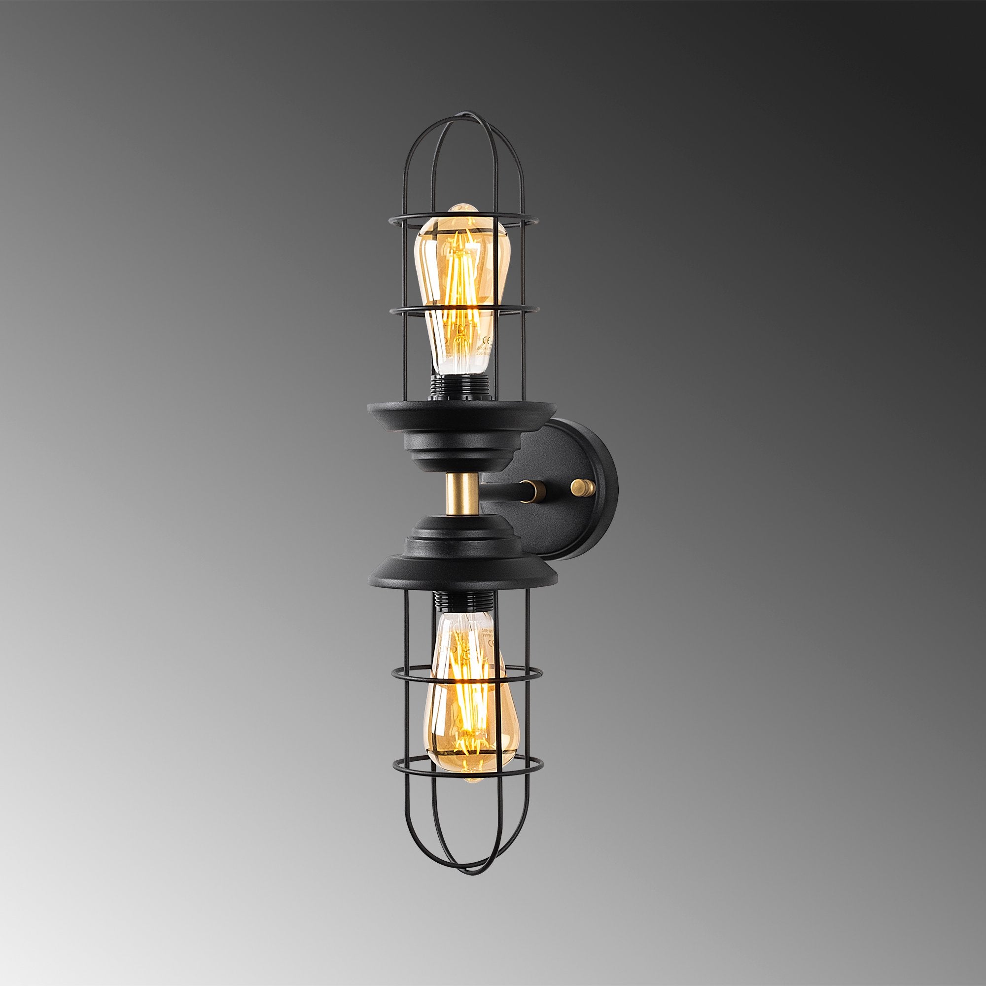 Mahoni - 13207 in Schwarz Gold präsentiert im Onlineshop von KAQTU Design AG. Wandleuchte ist von Opviq