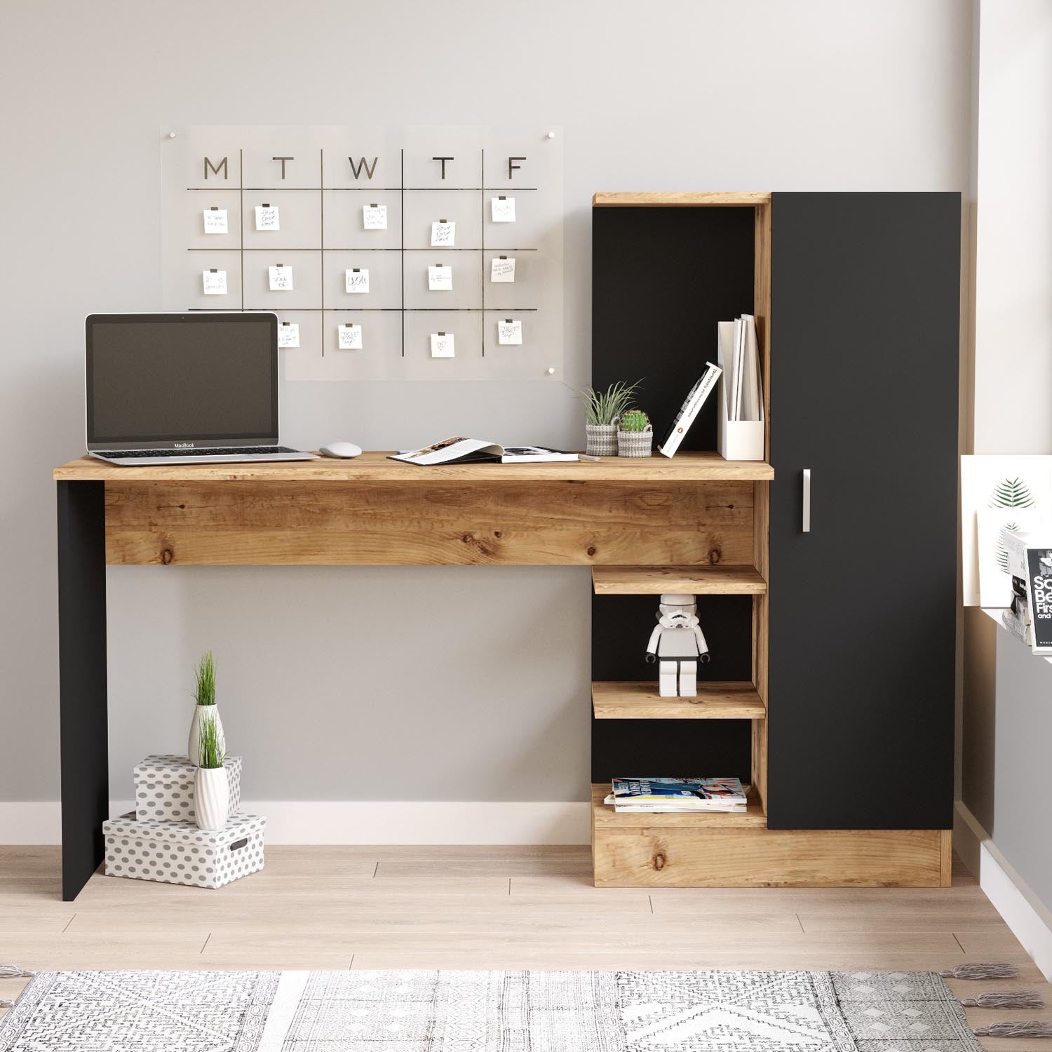 Ct2-Ab in Atlantische Kiefer Schwarz präsentiert im Onlineshop von KAQTU Design AG. Schreibtisch ist von Hanah Home