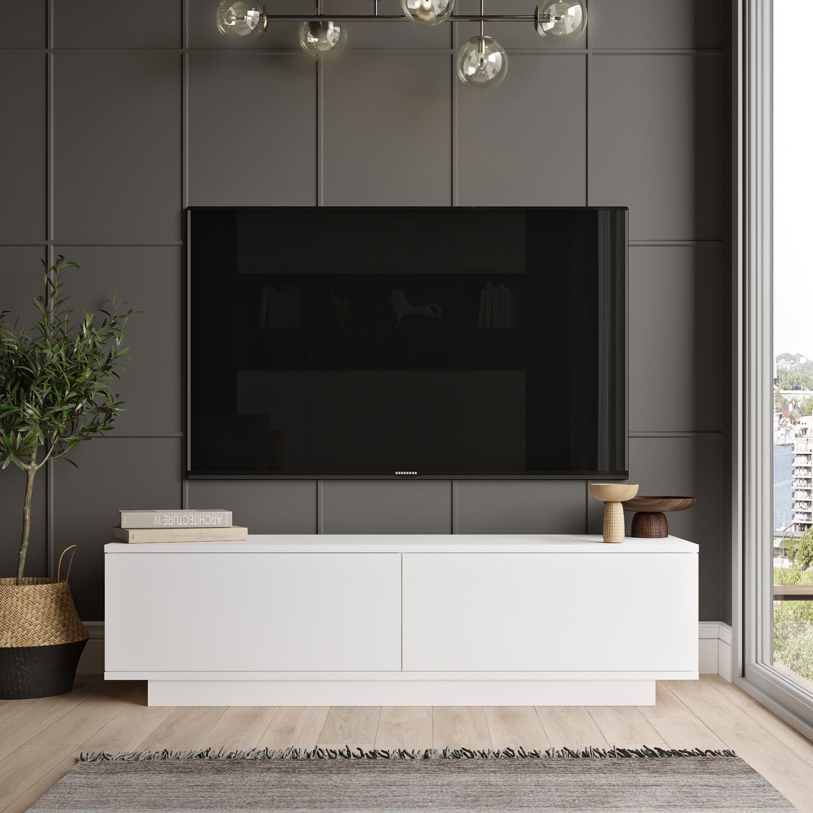 Fn1-W in Weiss präsentiert im Onlineshop von KAQTU Design AG. Sideboard ist von Hanah Home
