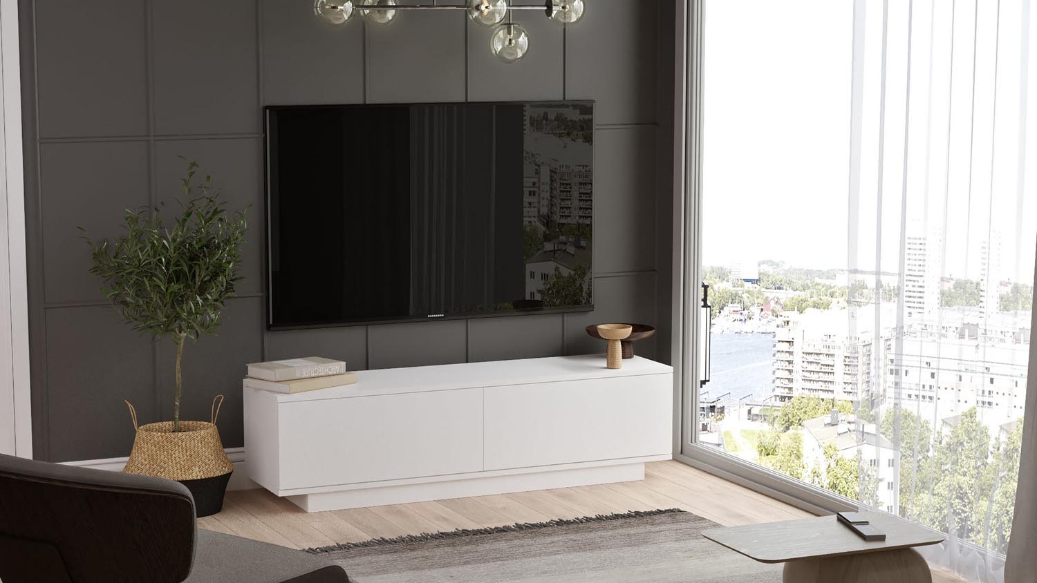 Fn1-W in Weiss präsentiert im Onlineshop von KAQTU Design AG. Sideboard ist von Hanah Home