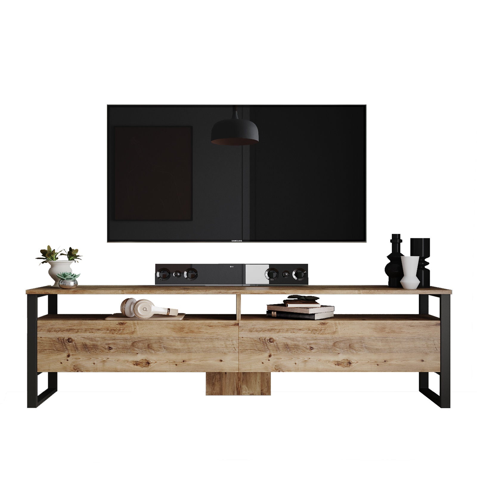 Ml19-A in Atlantische Kiefer präsentiert im Onlineshop von KAQTU Design AG. TV-Möbel ist von Hanah Home