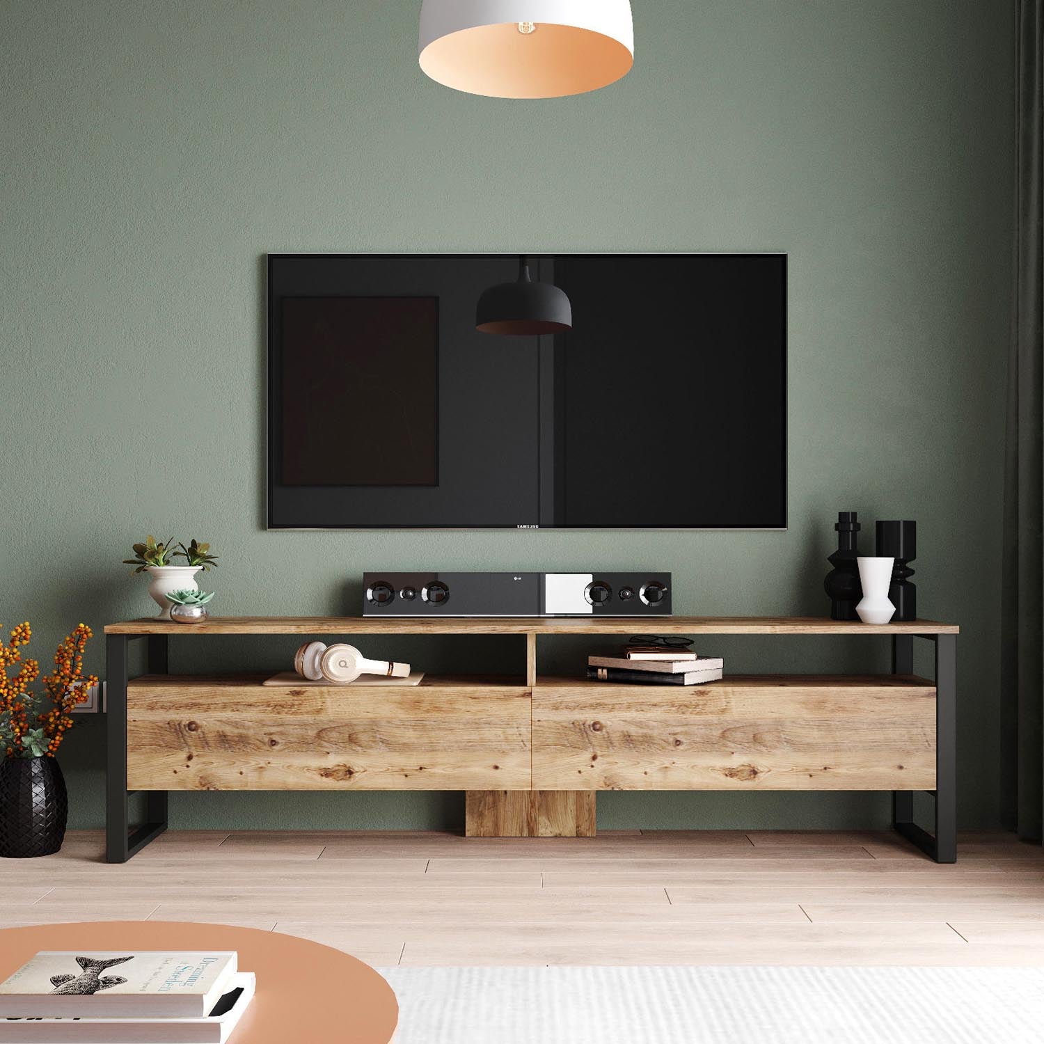 Ml19-A in Atlantische Kiefer präsentiert im Onlineshop von KAQTU Design AG. TV-Möbel ist von Hanah Home