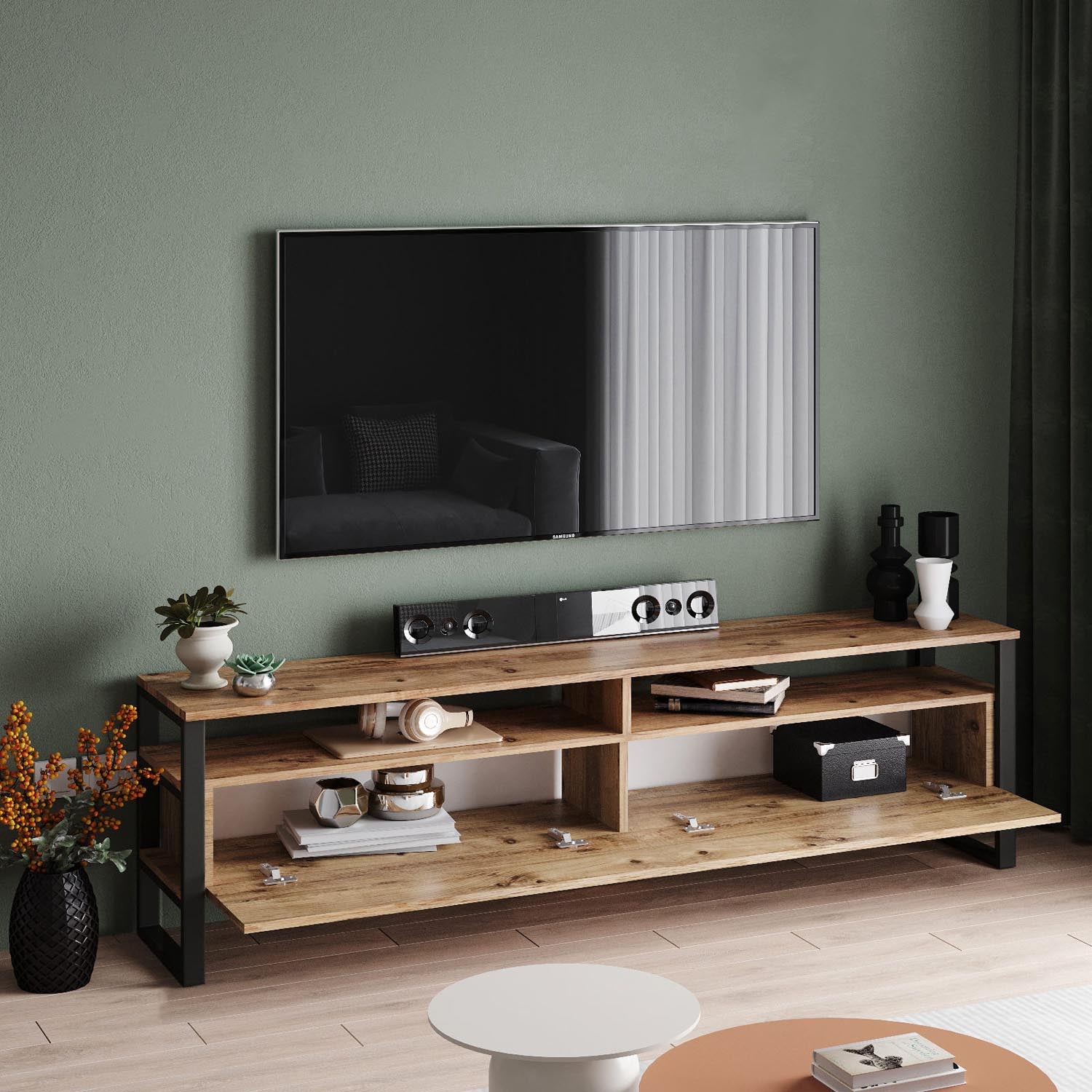 Ml19-A in Atlantische Kiefer präsentiert im Onlineshop von KAQTU Design AG. TV-Möbel ist von Hanah Home