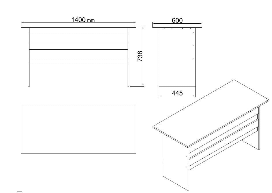 Verleihen Sie Ihrem Büro mit dem Vo15 Büromöbelset von Hanah Home in Walnuss und Anthrazit einen modernen Look – ideal für produktives Arbeiten!