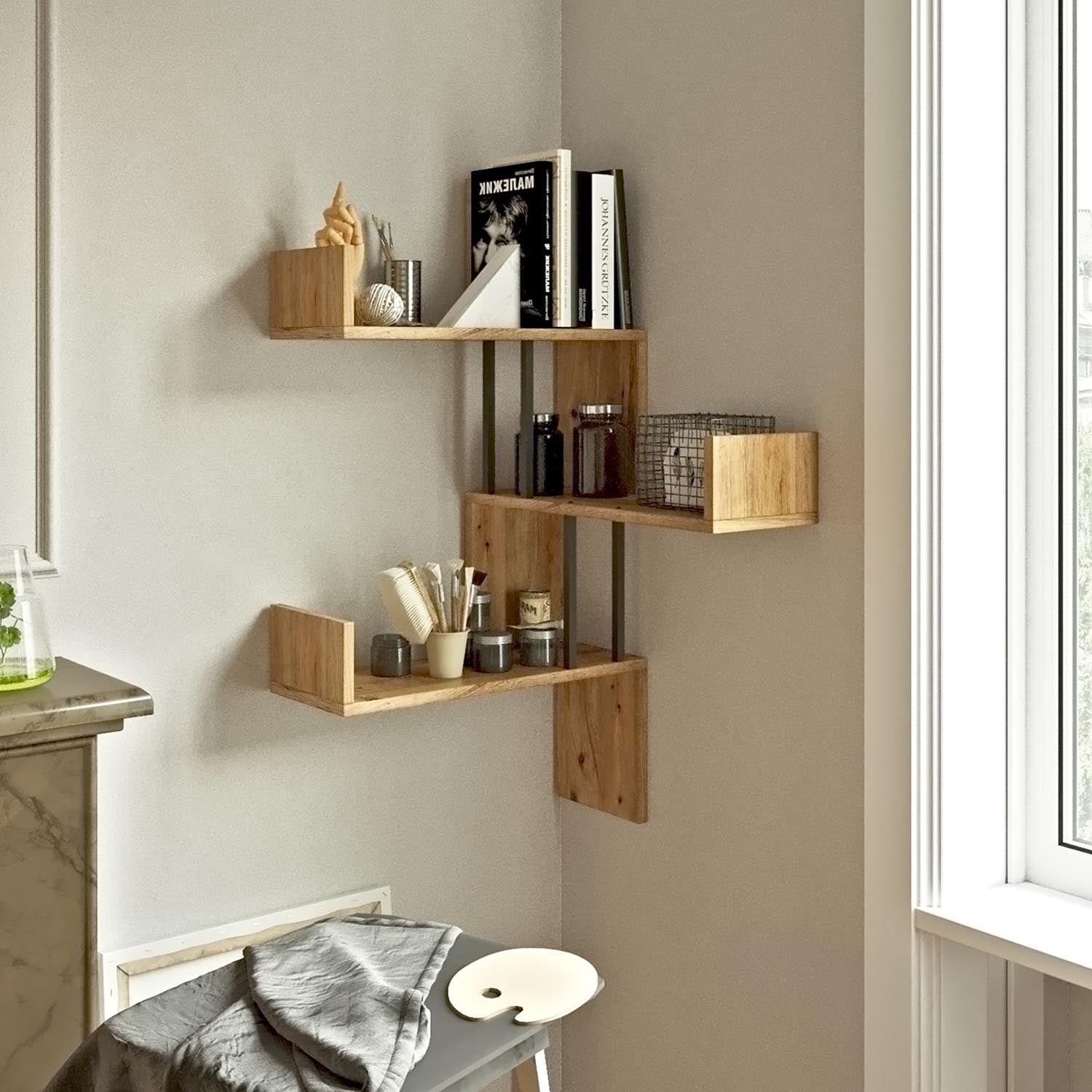 Vg17-A in Atlantische Kiefer präsentiert im Onlineshop von KAQTU Design AG. Wandregal ist von Hanah Home
