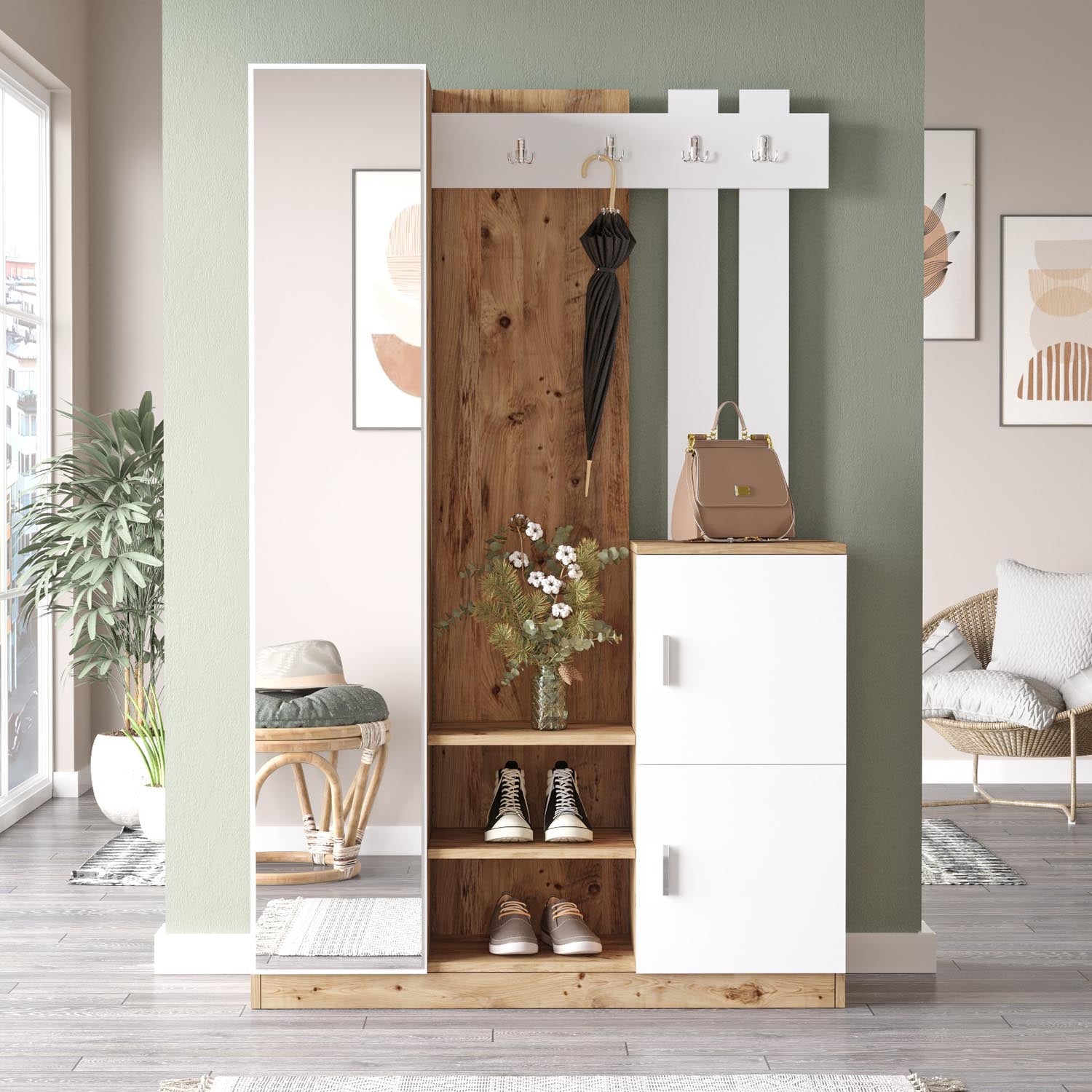 Dd7-Aw in Atlantische Kiefer Weiss präsentiert im Onlineshop von KAQTU Design AG. Garderobe ist von Hanah Home