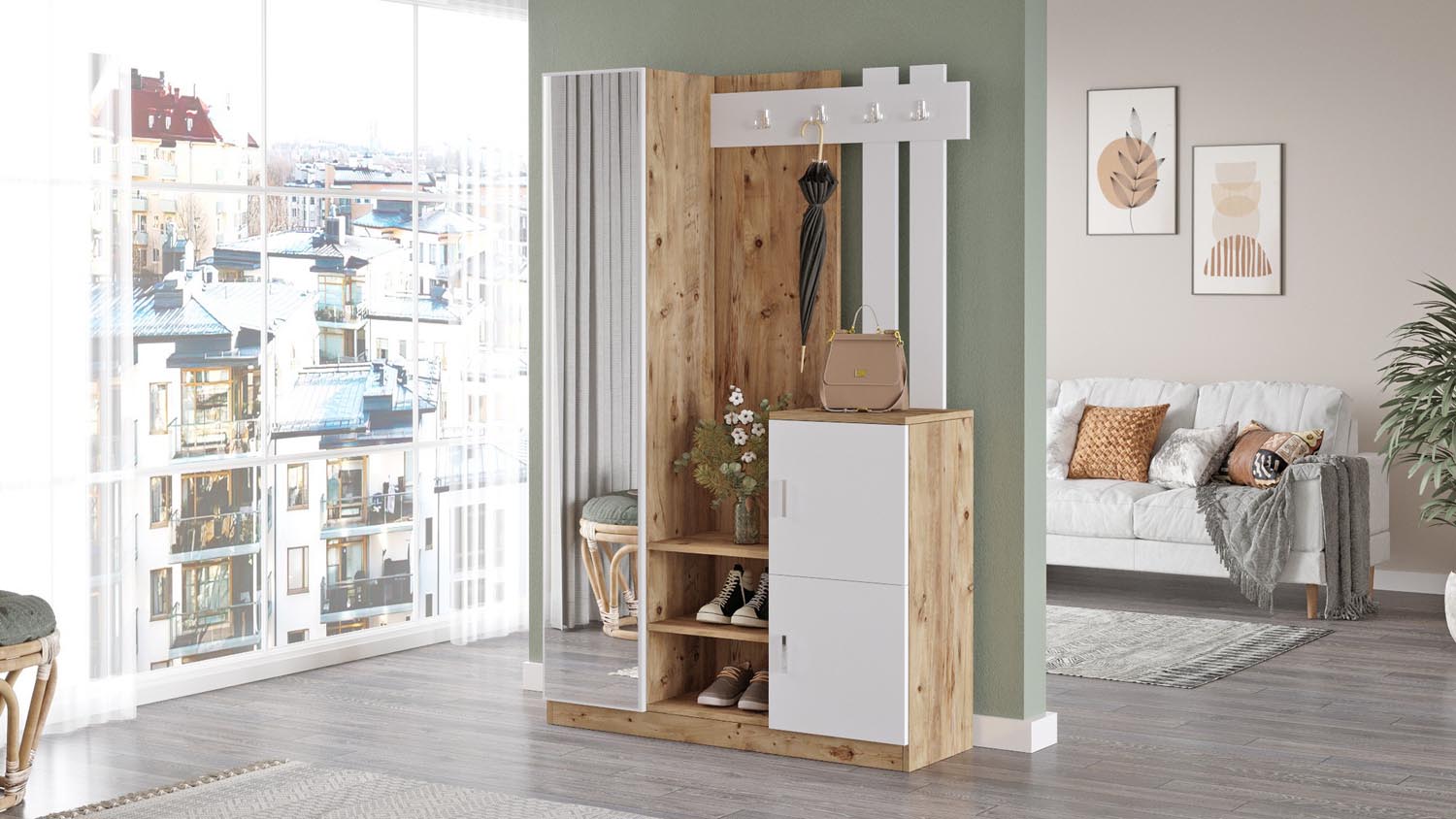 Dd7-Aw in Atlantische Kiefer Weiss präsentiert im Onlineshop von KAQTU Design AG. Garderobe ist von Hanah Home