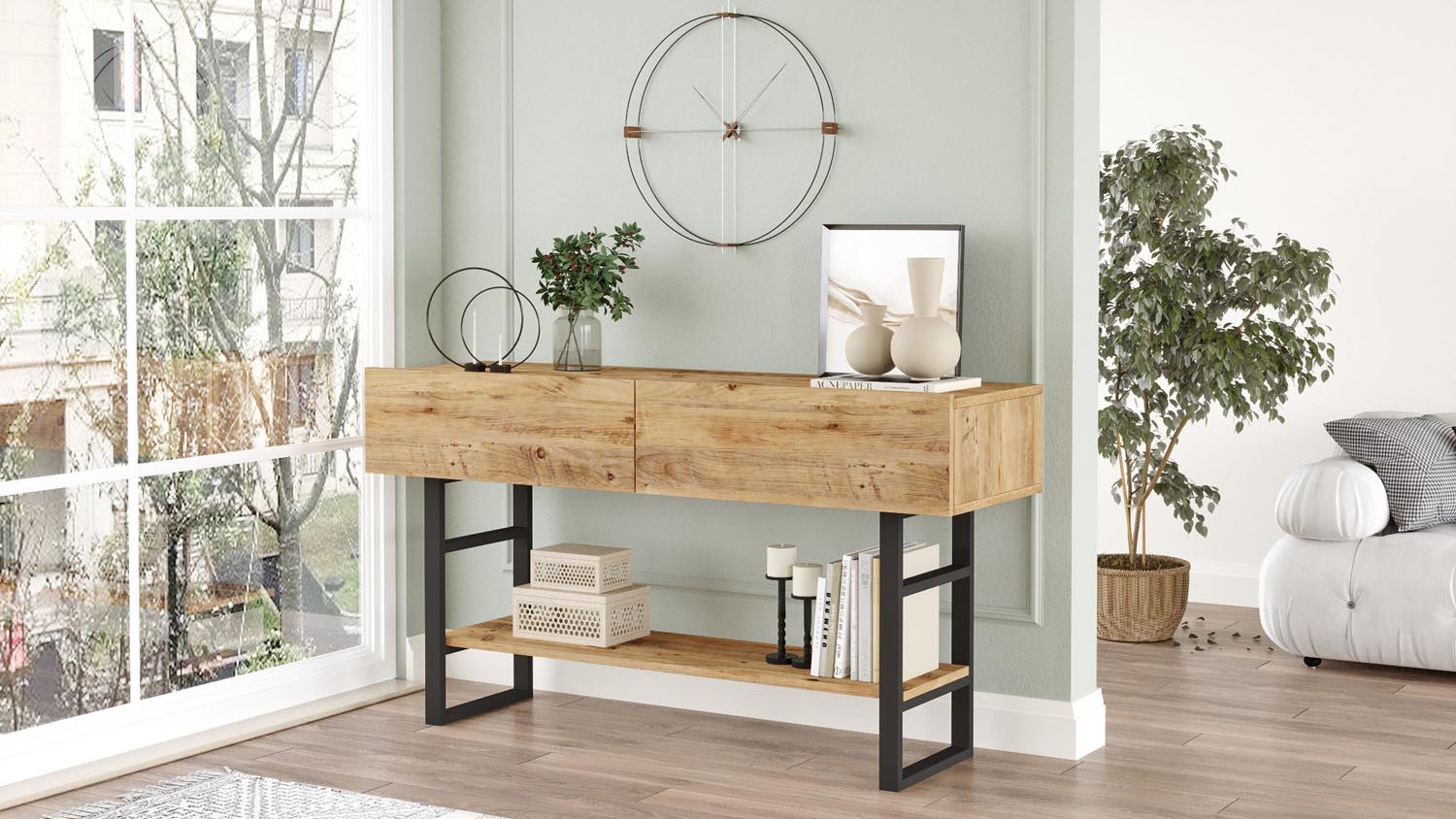Ml23-A in Atlantische Kiefer präsentiert im Onlineshop von KAQTU Design AG. Garderobe ist von Hanah Home