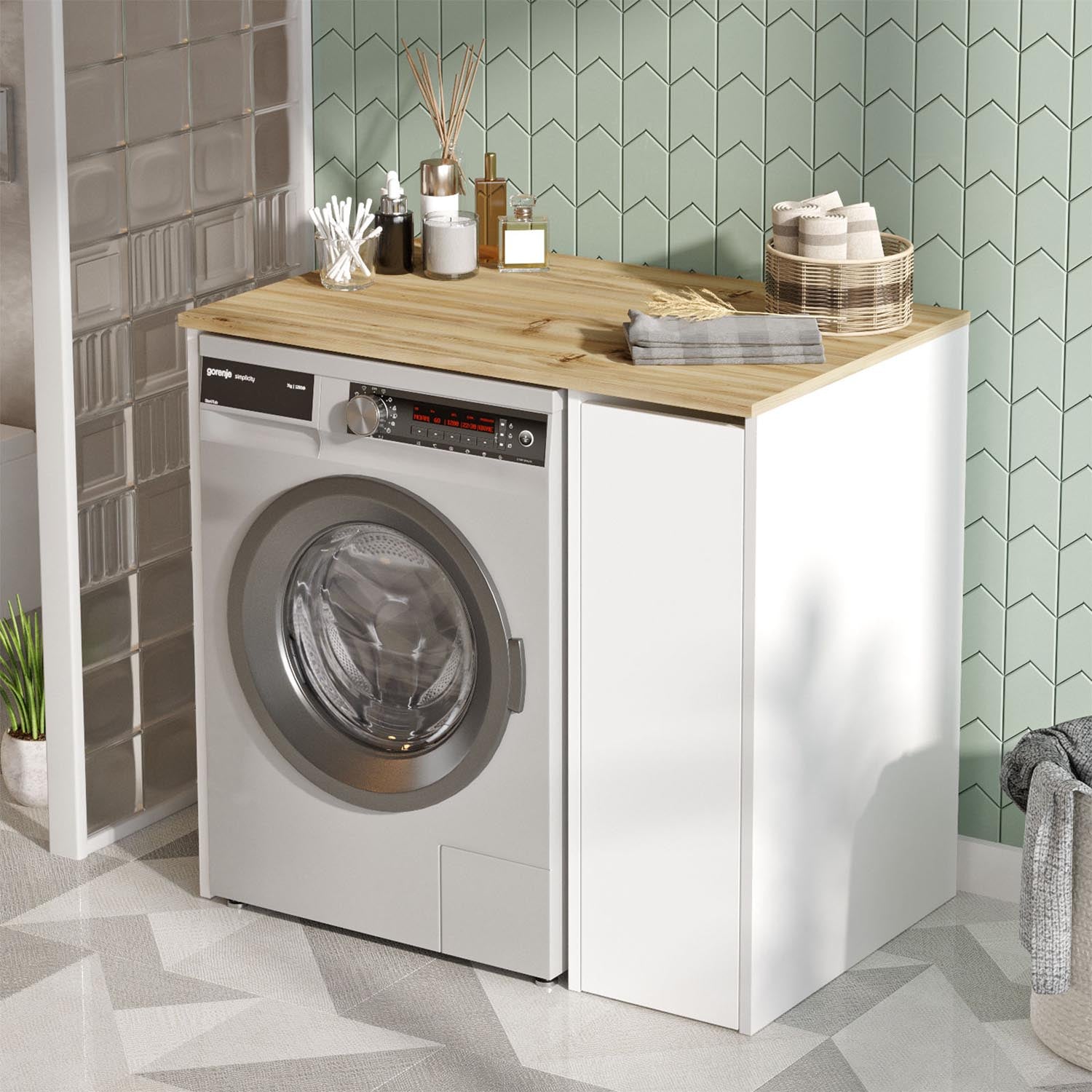 Sa1-Wk in Walnuss Weiss präsentiert im Onlineshop von KAQTU Design AG. Kommode ist von Hanah Home