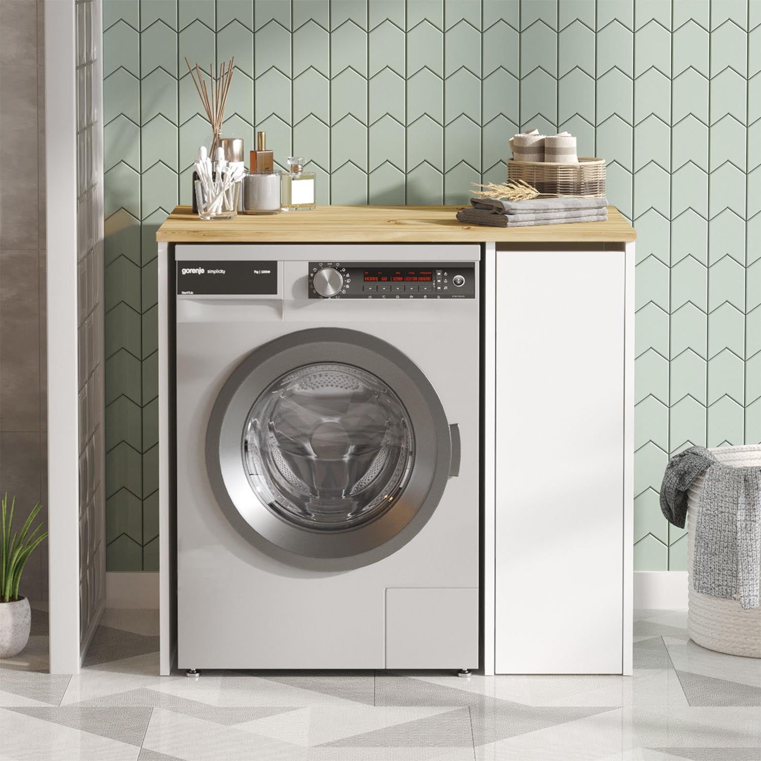Sa1-Wk in Walnuss Weiss präsentiert im Onlineshop von KAQTU Design AG. Kommode ist von Hanah Home