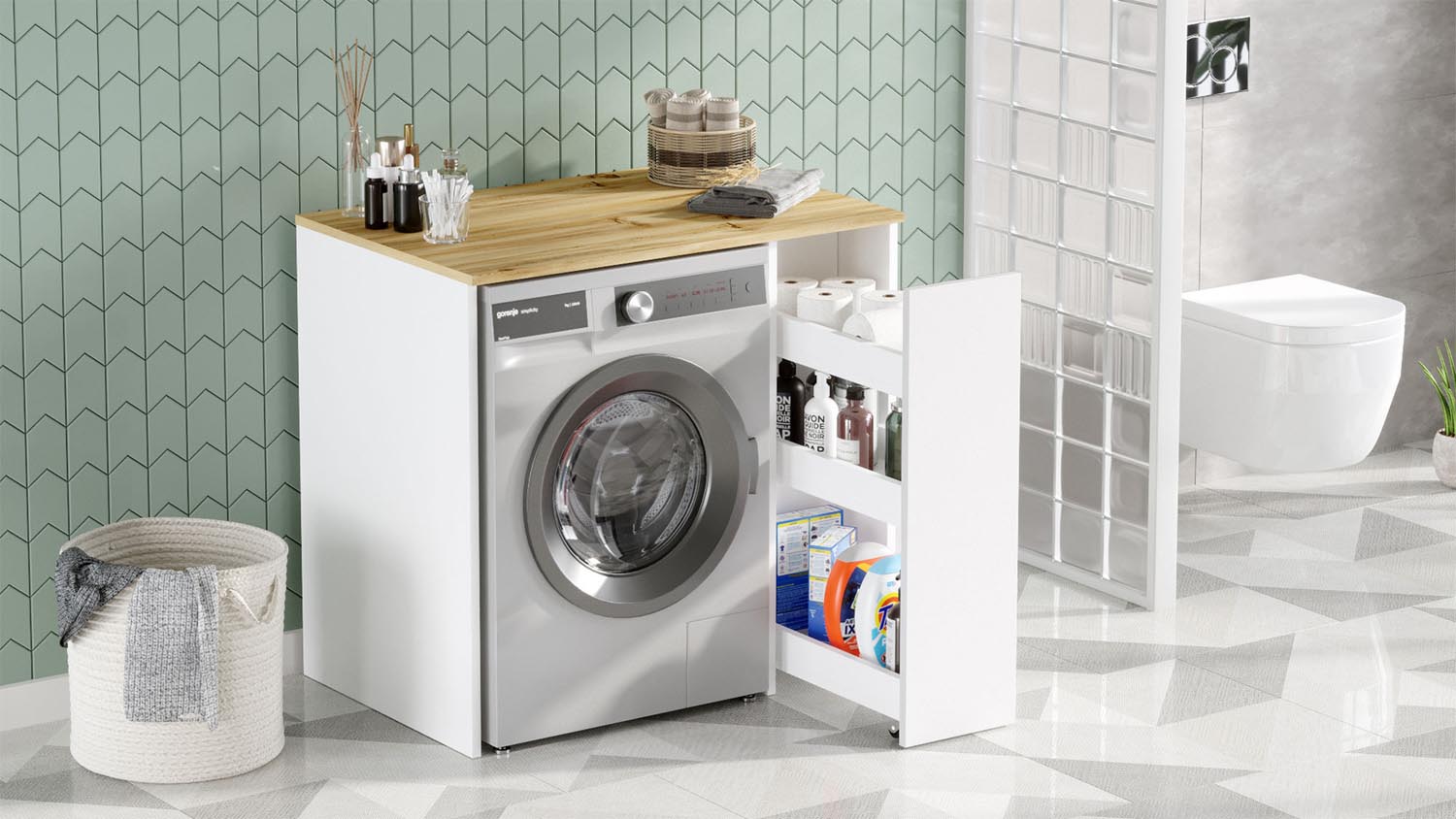 Sa1-Wk in Walnuss Weiss präsentiert im Onlineshop von KAQTU Design AG. Kommode ist von Hanah Home