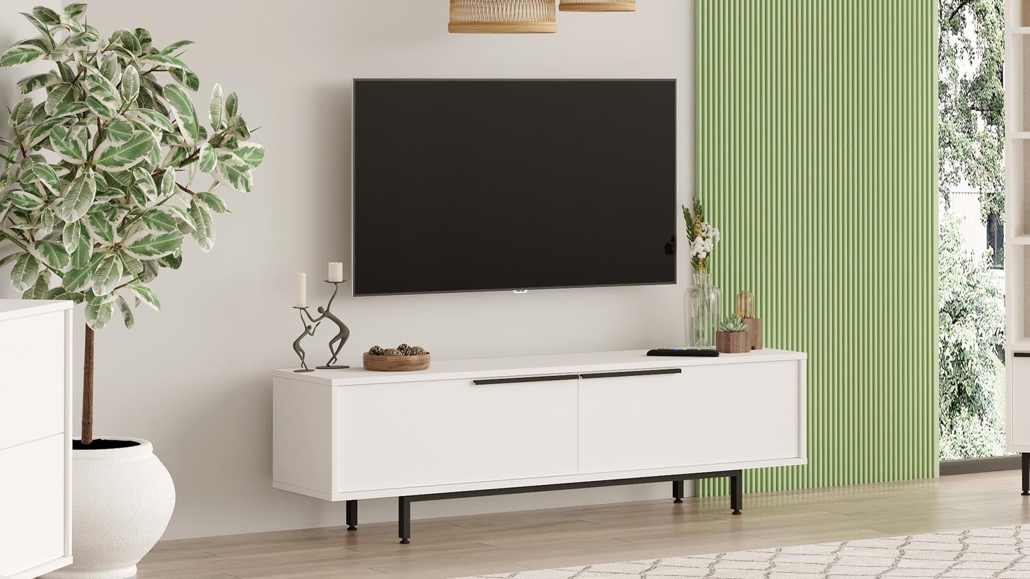 On1-W in Weiss präsentiert im Onlineshop von KAQTU Design AG. Sideboard ist von Hanah Home