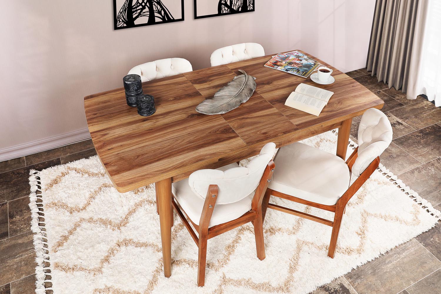 Inci 1141 in Walnuss präsentiert im Onlineshop von KAQTU Design AG. Esstisch ist von Hanah Home