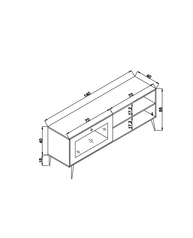 Hazeran 140 in Eiche präsentiert im Onlineshop von KAQTU Design AG. Sideboard ist von Hanah Home