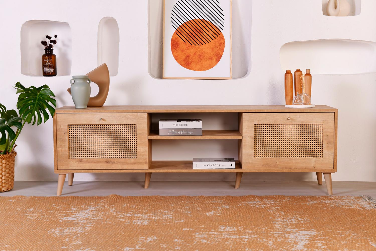 Hazeran 180 in Eiche präsentiert im Onlineshop von KAQTU Design AG. Sideboard ist von Hanah Home