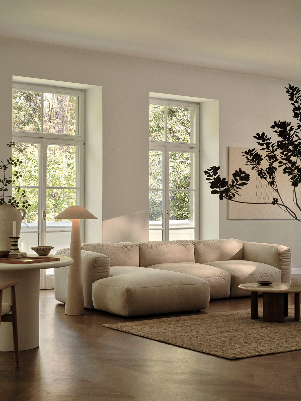 Martina Modulares Sofa 3 Sitzer in Light Beige-Vogue präsentiert im Onlineshop von KAQTU Design AG. 3er Sofa ist von Micadoni