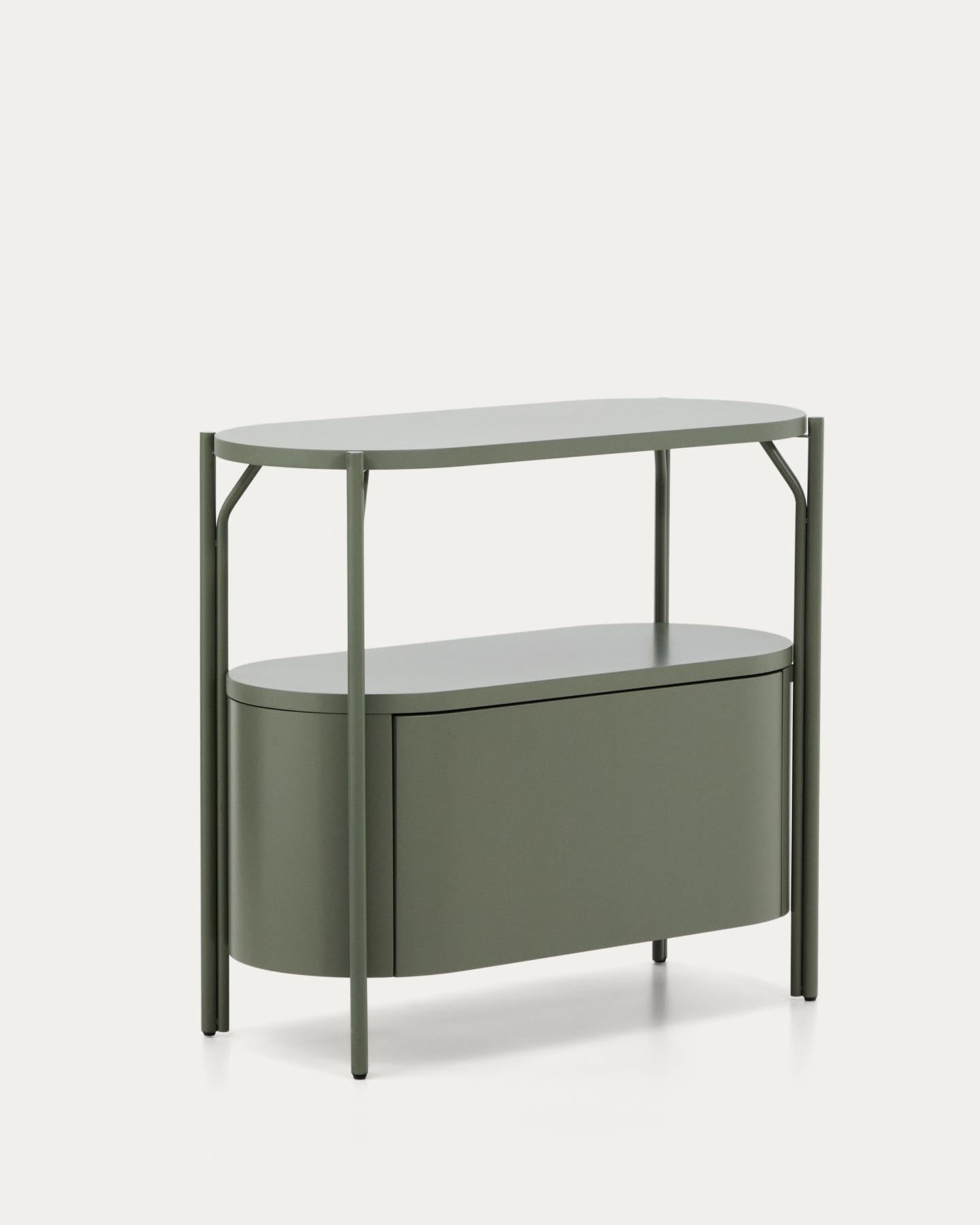 Badezimmermöbel Arely mit Stahlgestell und grün lackiertem MDF, 90 x 40 cm in Dunkelgrün präsentiert im Onlineshop von KAQTU Design AG. Badzubehör ist von Kave Home